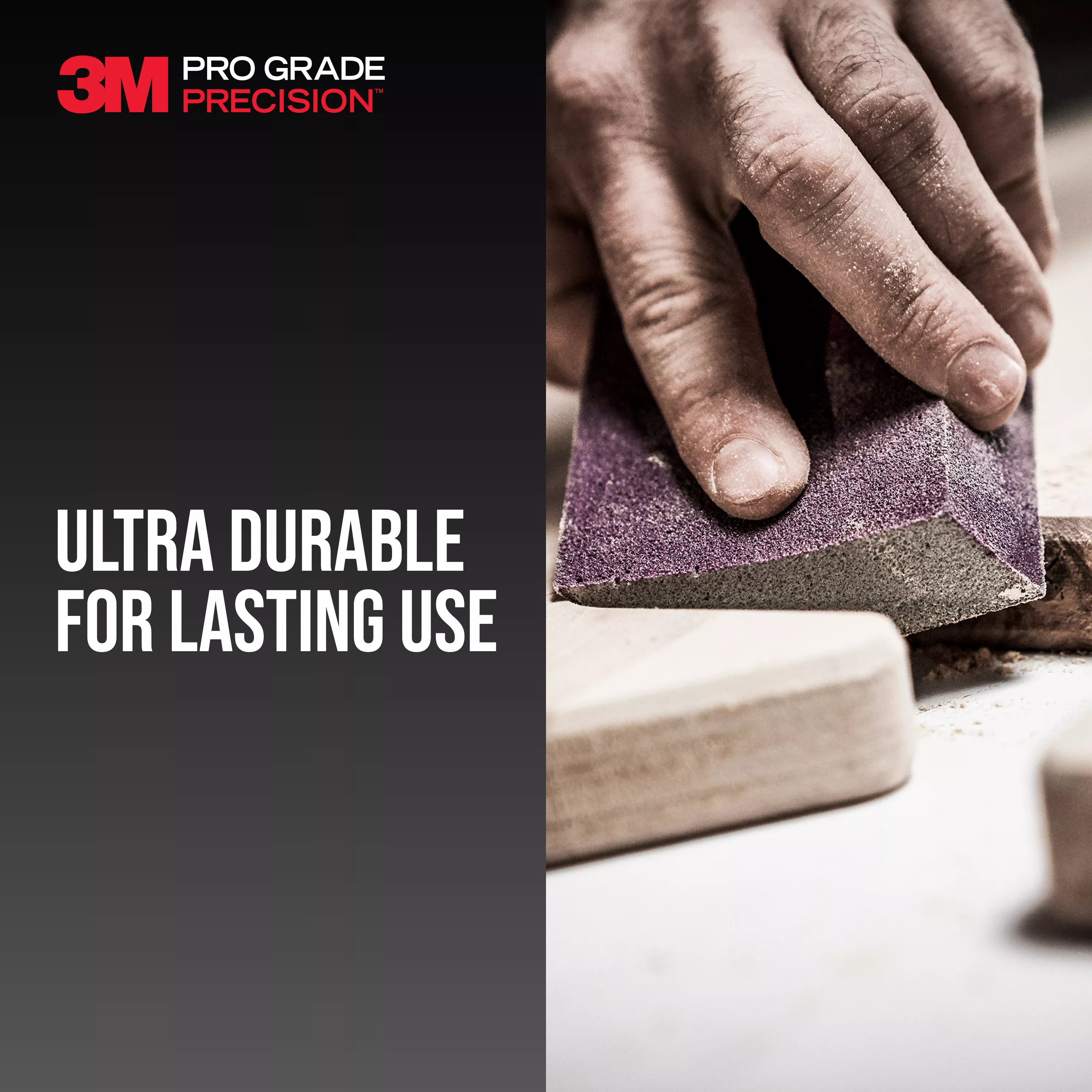 SKU 7100242591 | 3M™ Pro Grade Precision™ Edge Detailing Dual Angle Sanding Sponge 24302TRI-XF-DA