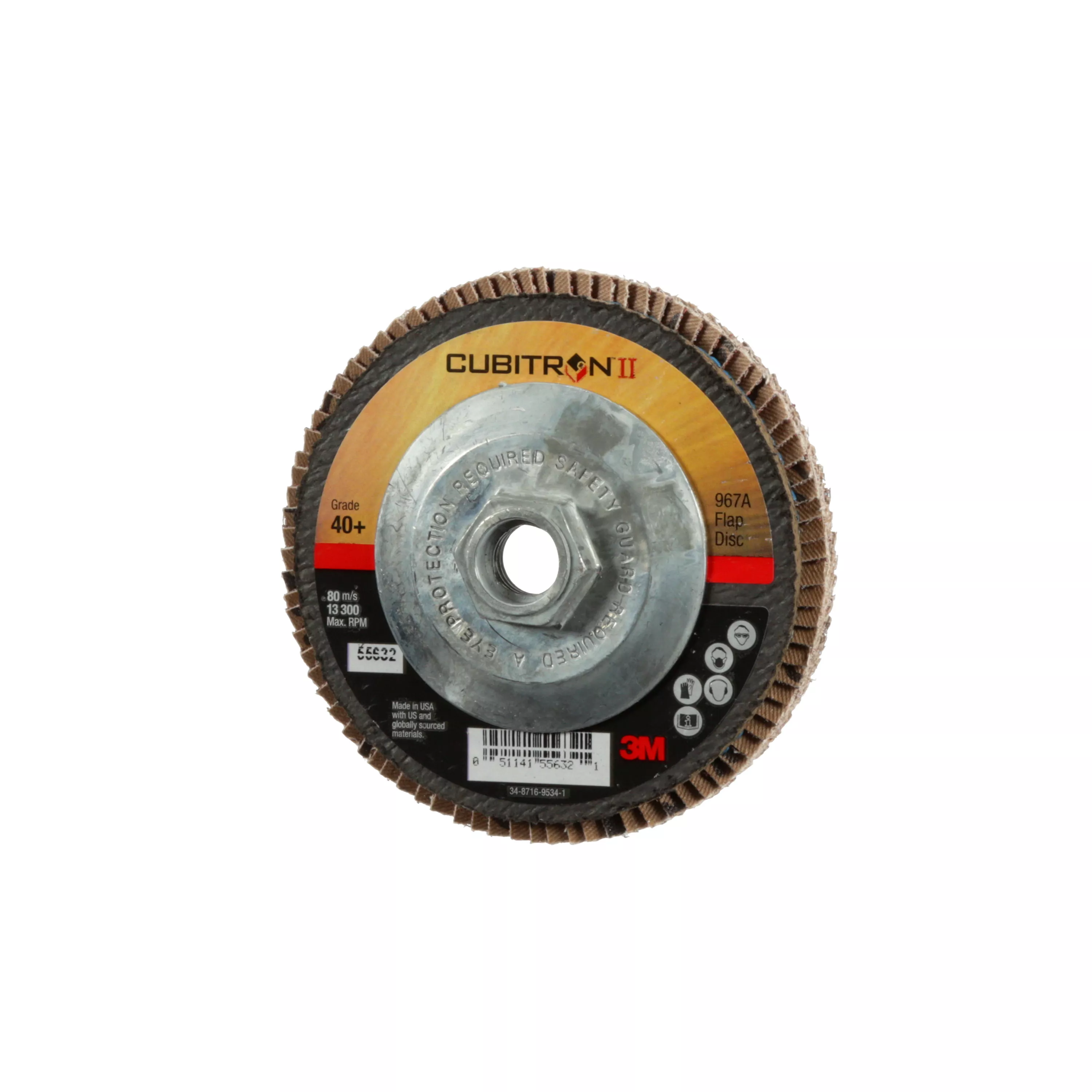 SKU 7010363301 | 3M™ Cubitron™ II Flap Disc 967A