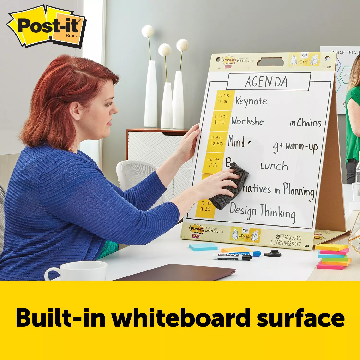 SKU 7100171595 | Post-it® Super Sticky Table Top Dry Erase Easel Pad 563DE