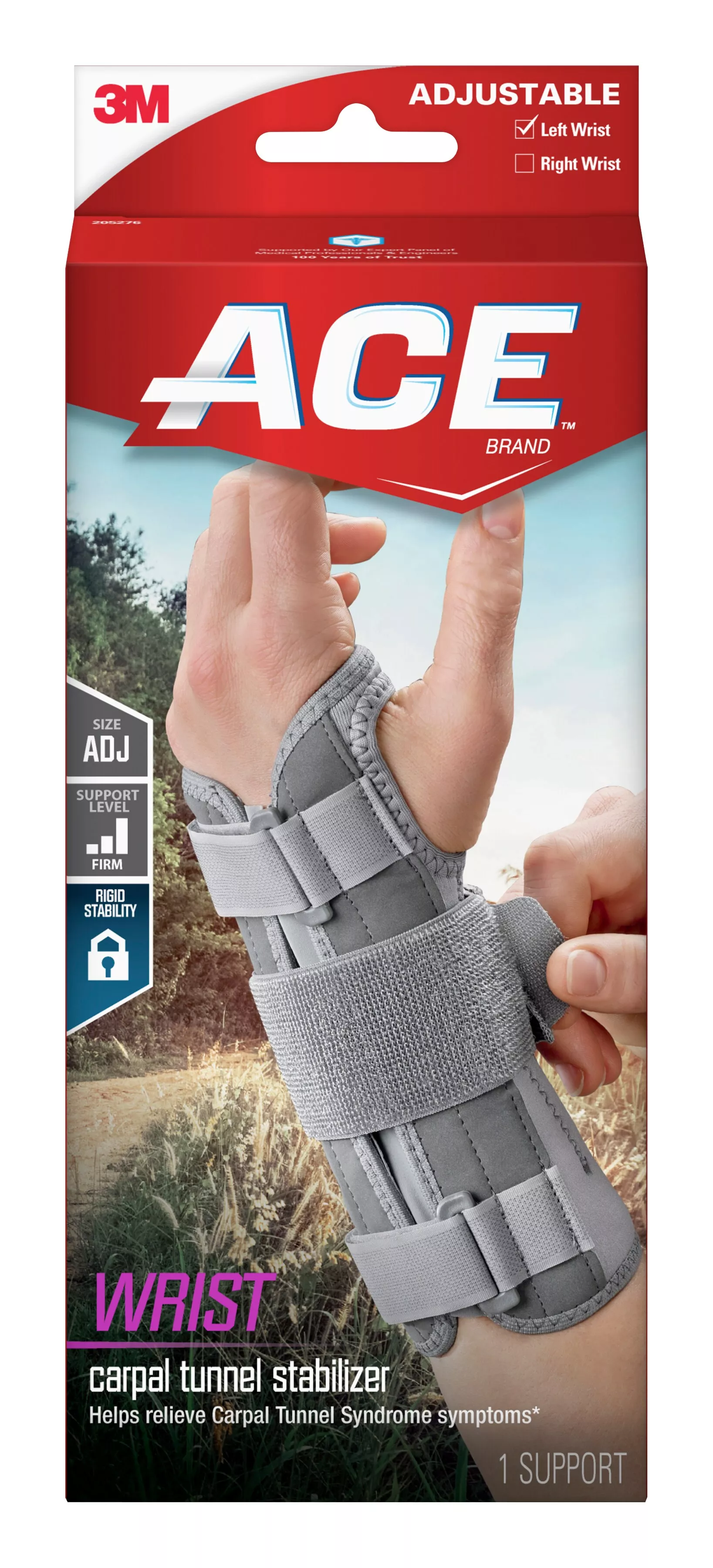 ACE™ Carpal Tunnel Wrist Stabilizer, Left, 205276, One Size