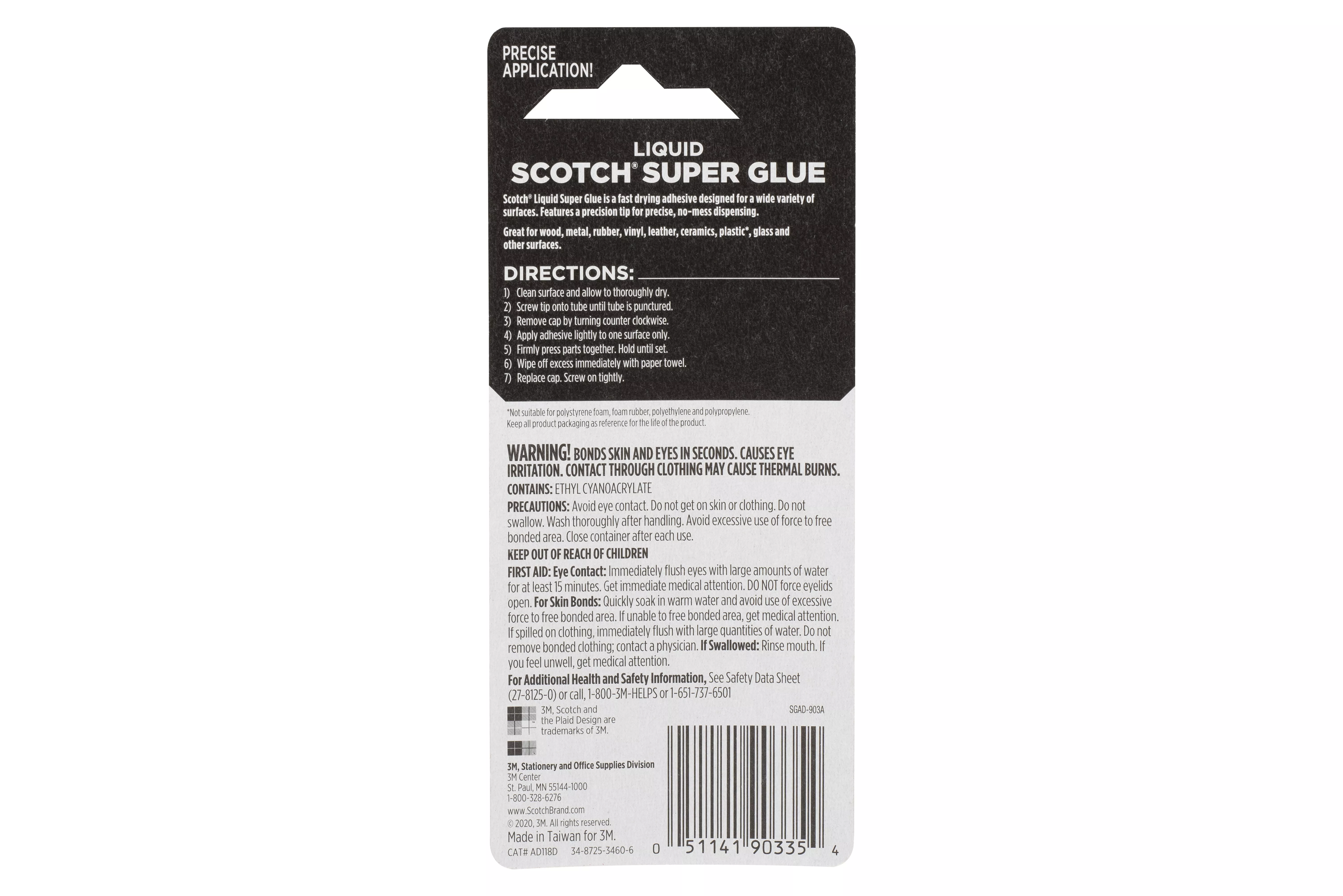 SKU 7000047660 | Scotch® Super Glue Liquid AD118D