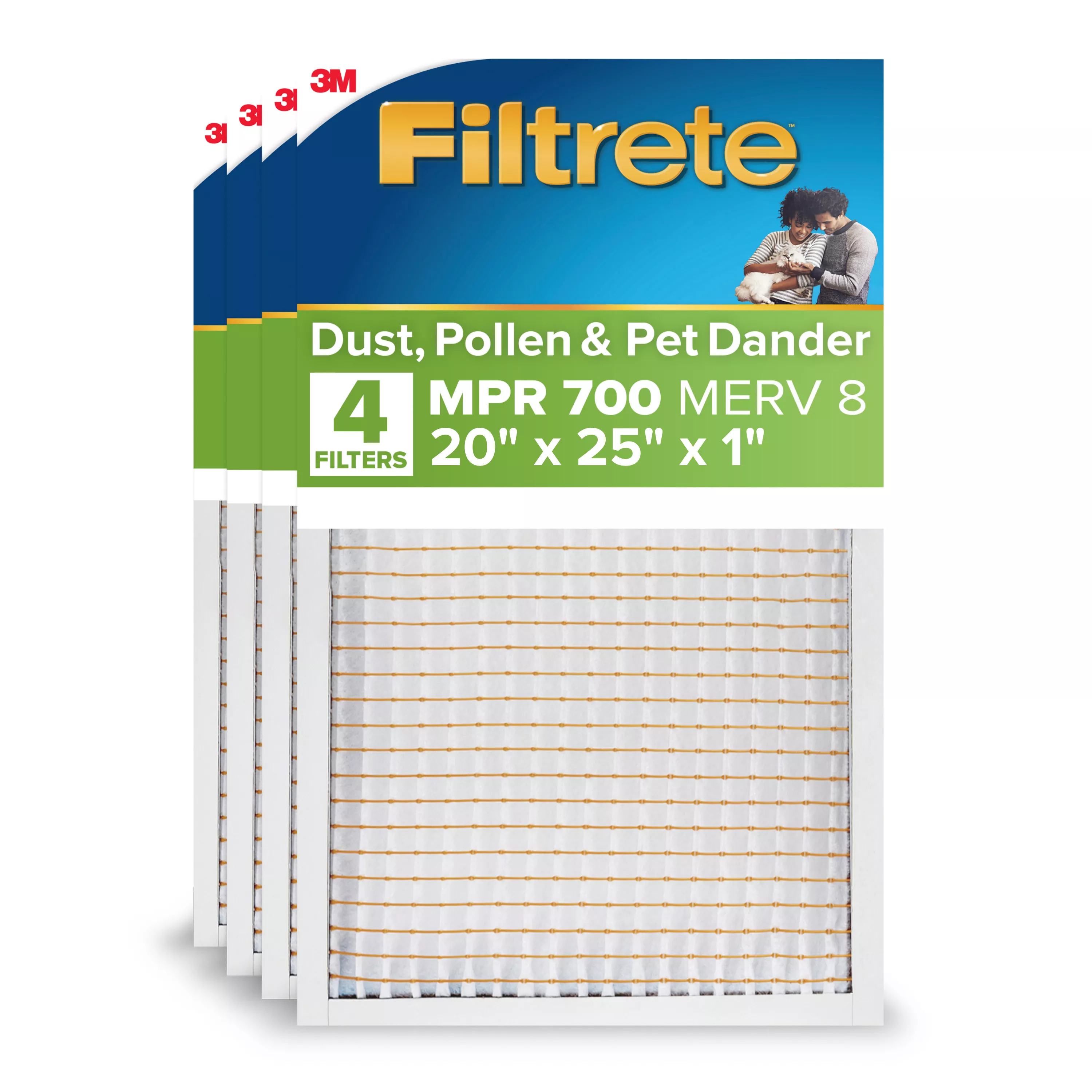 Filtrete™ Electrostatic Air Filter 700 MPR 703-4PK-1E, 20 in x 25 in x 1 in (50.8 cm x 63.5 cm x 2.5 cm)