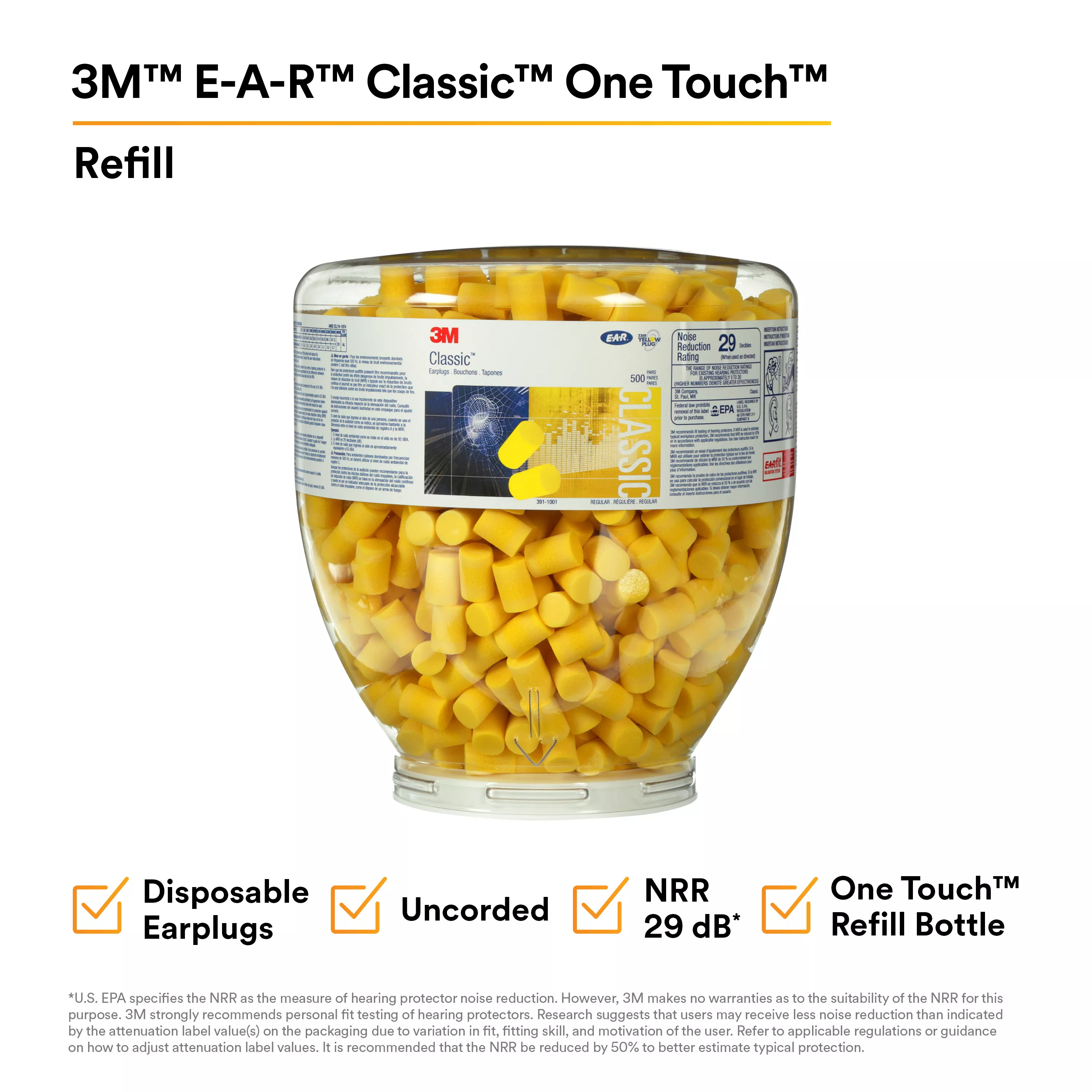 UPC 10080529910018 | 3M™ E-A-R™ Classic™ One Touch™ Refill 391-1001