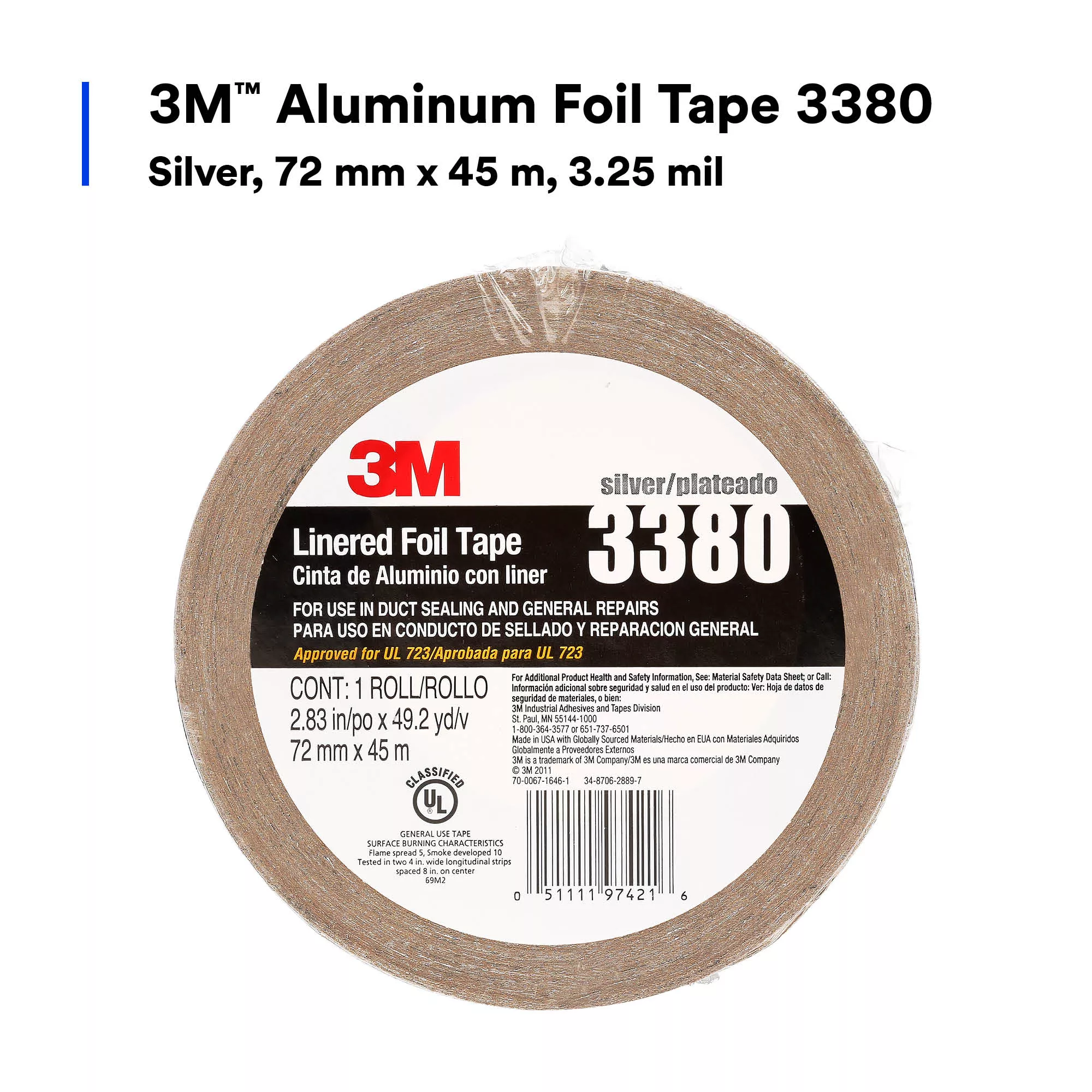 SKU 7010375681 | 3M™ Aluminum Foil Tape 3380