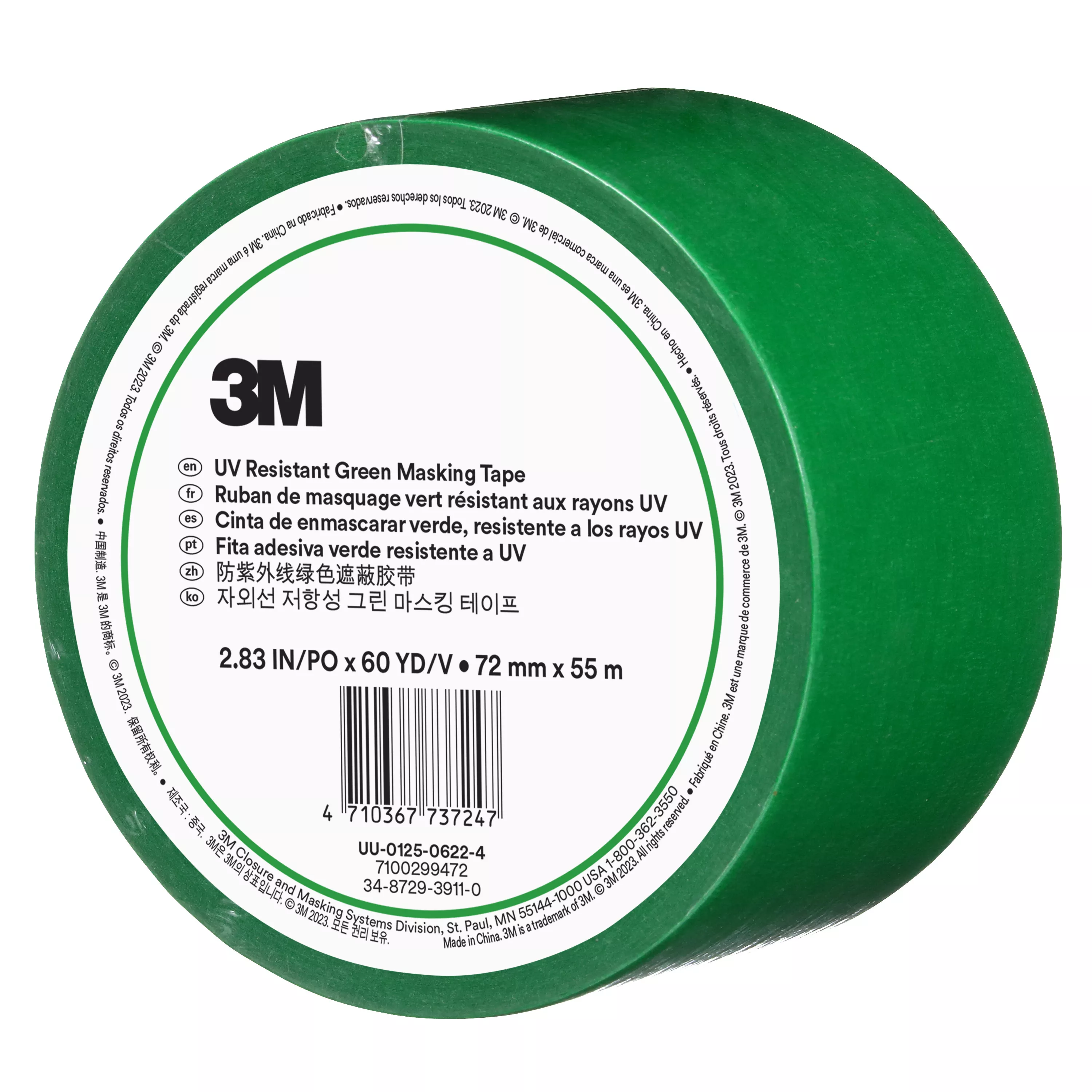 SKU 7100299472 | 3M™ UV Resistant Green Masking Tape