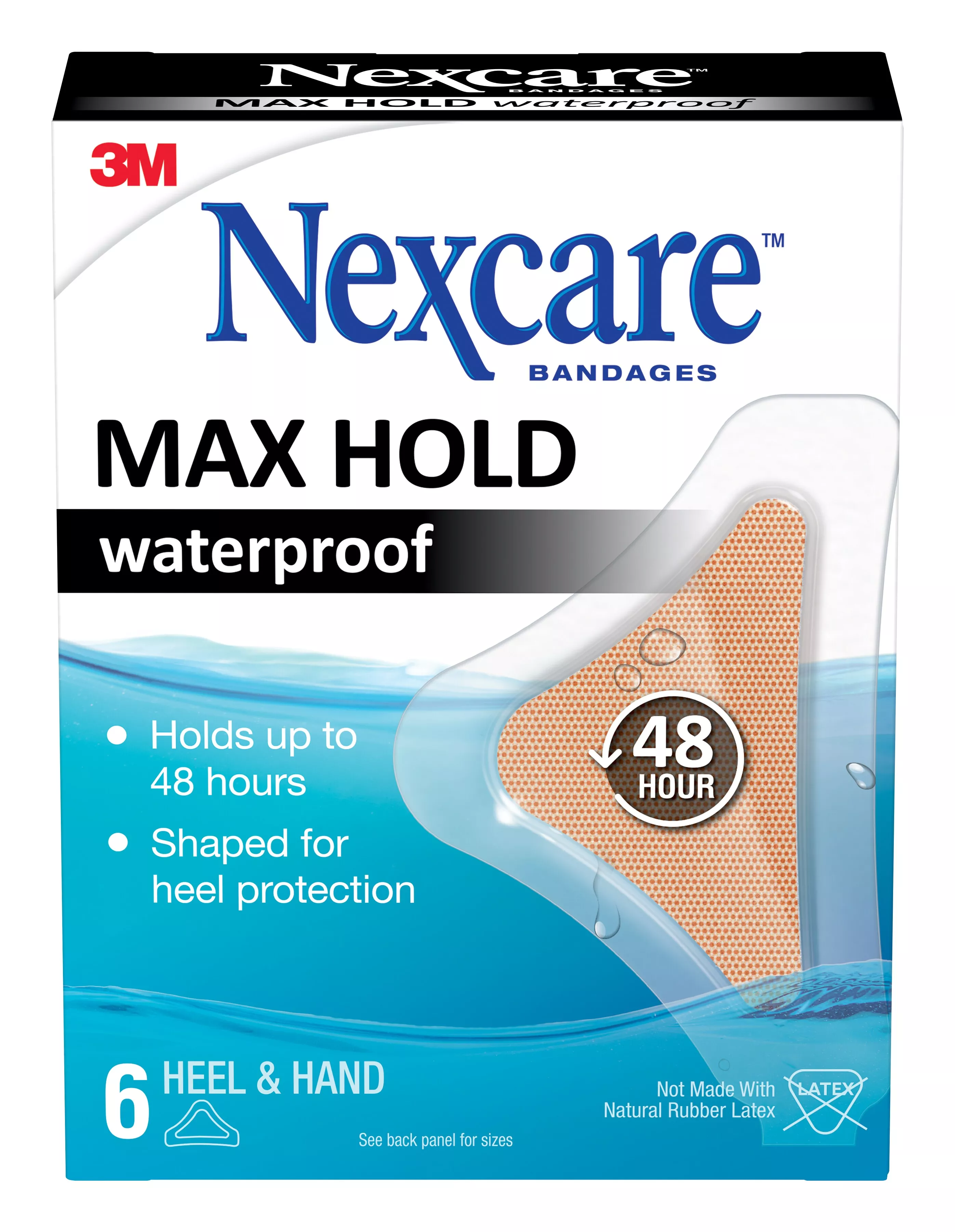 SKU 7100184028 | Nexcare™ Max-Hold Heel/Hand Waterproof Bandages MHWH-06