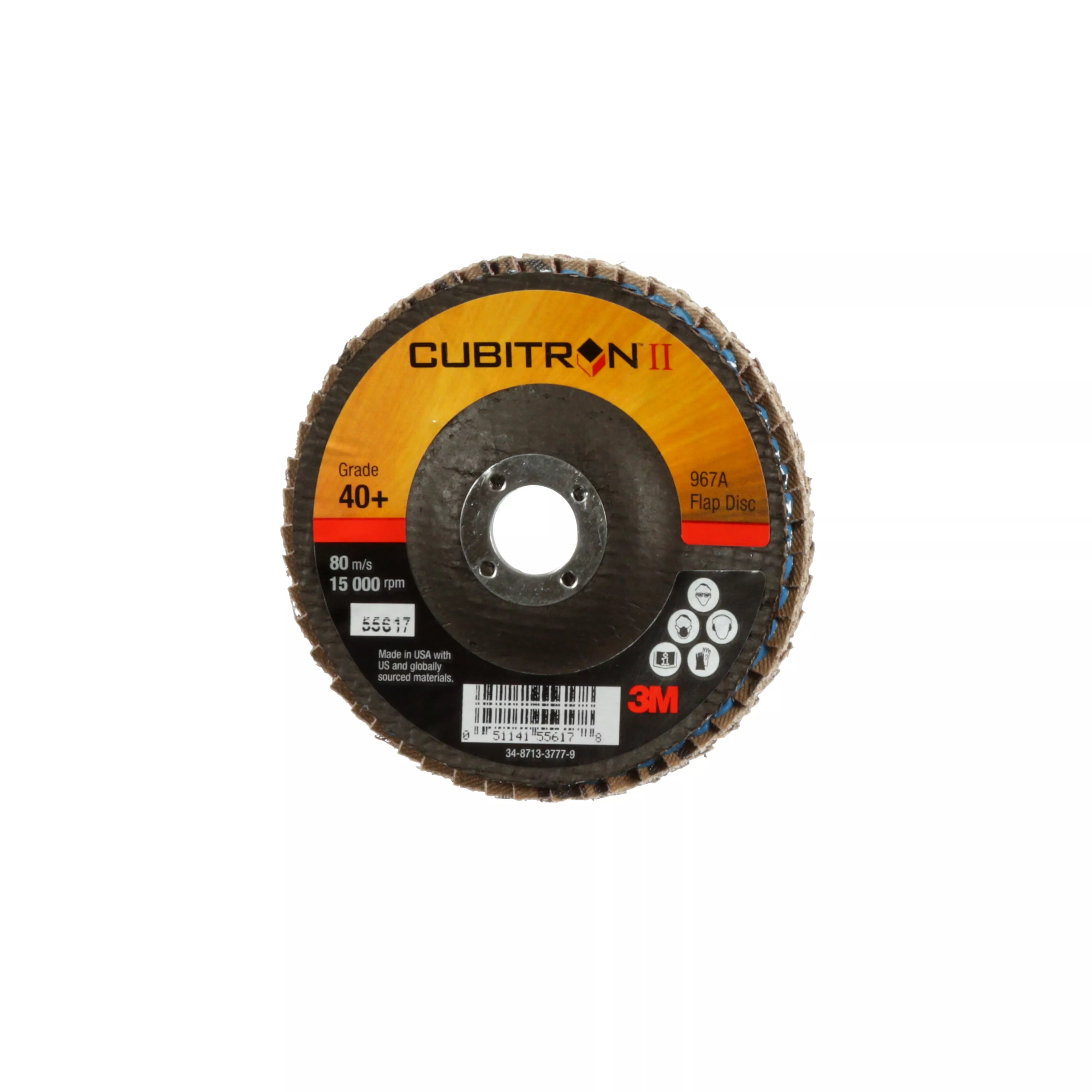 SKU 7100097661 | 3M™ Cubitron™ II Flap Disc 967A