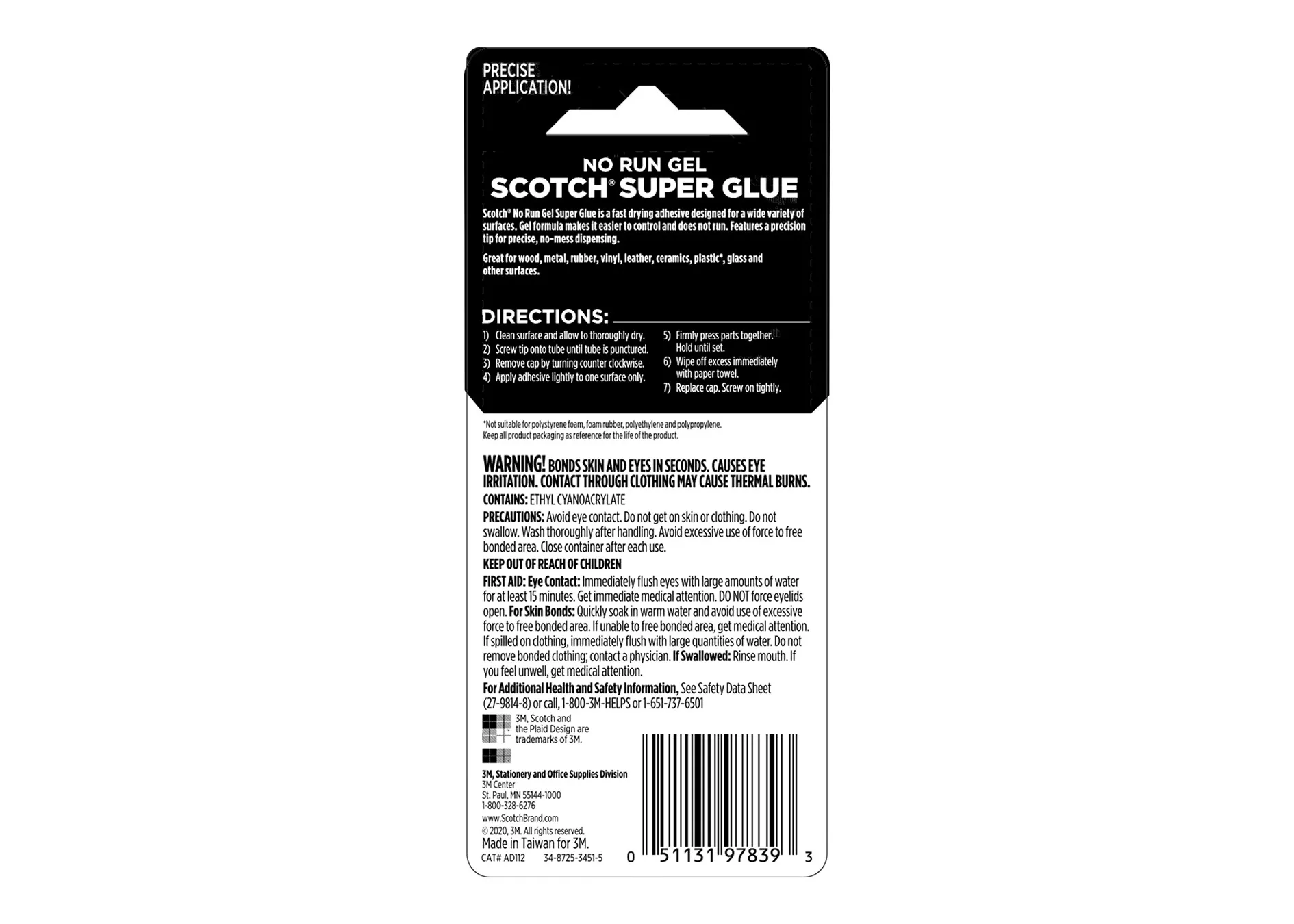 SKU 7000047642 | Scotch® Super Glue Gel AD112