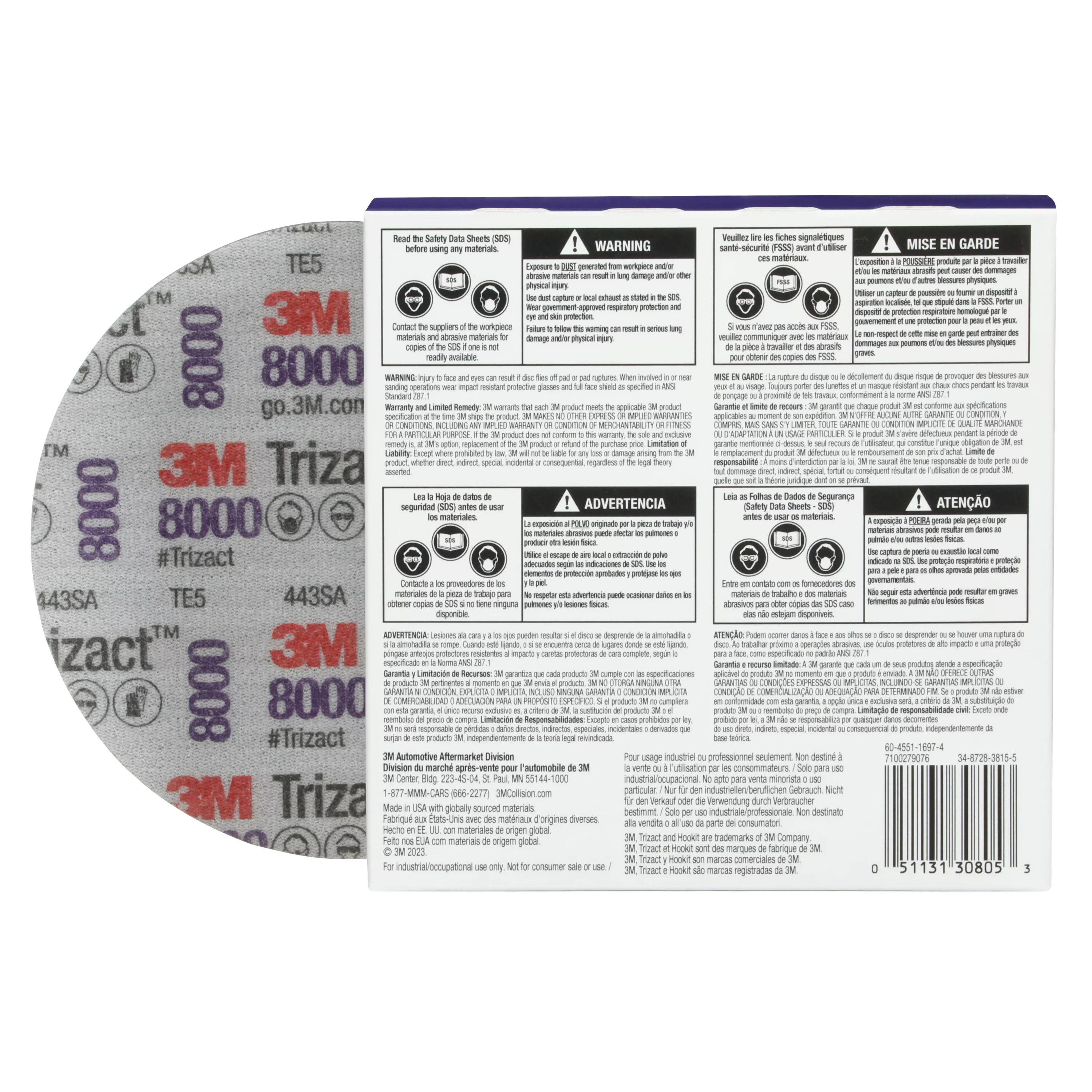 UPC 00051131308053 | 3M™ Trizact™ Hookit™ Foam Disc 30805