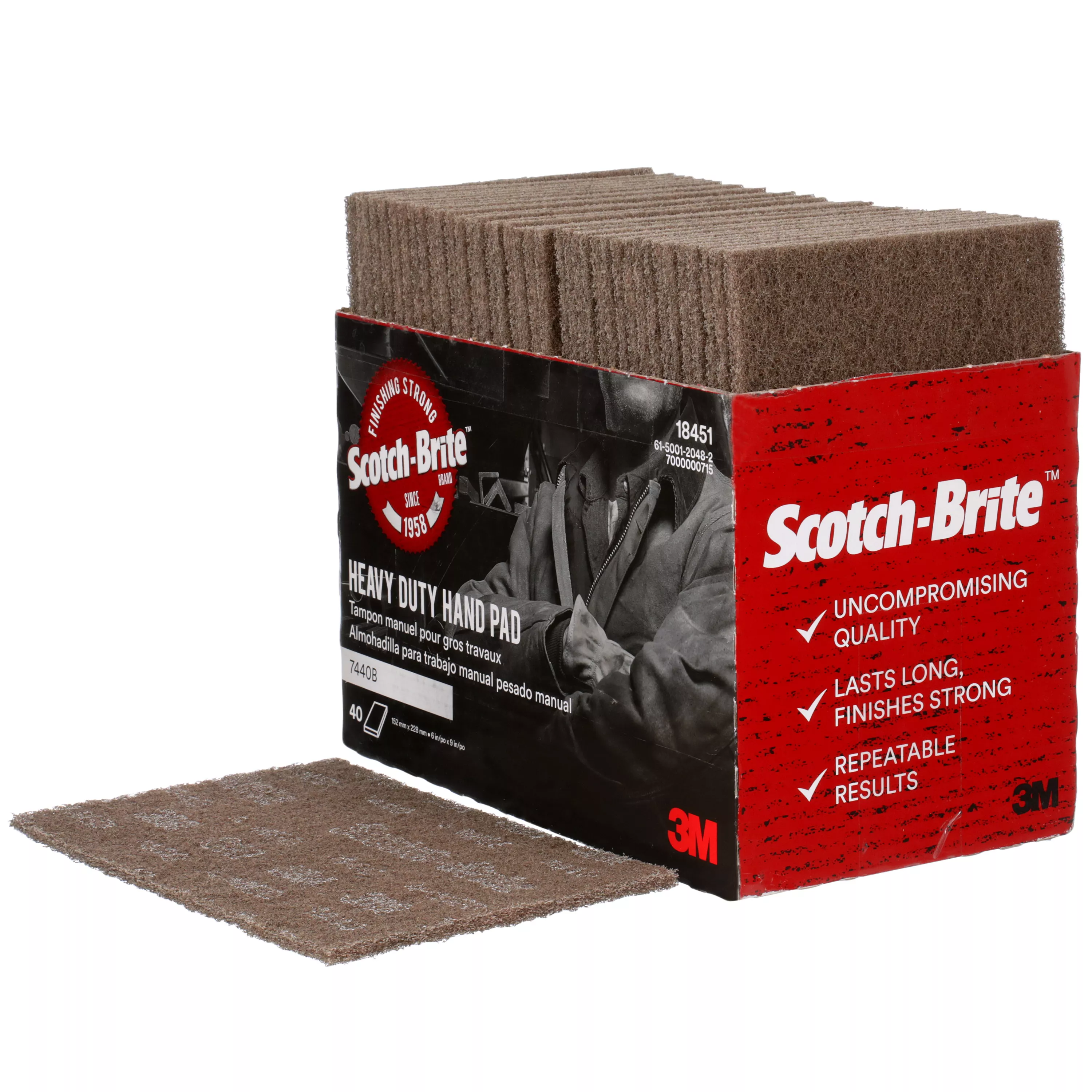 SKU 7000000715 | Scotch-Brite™ Heavy Duty Hand Pad 7440B