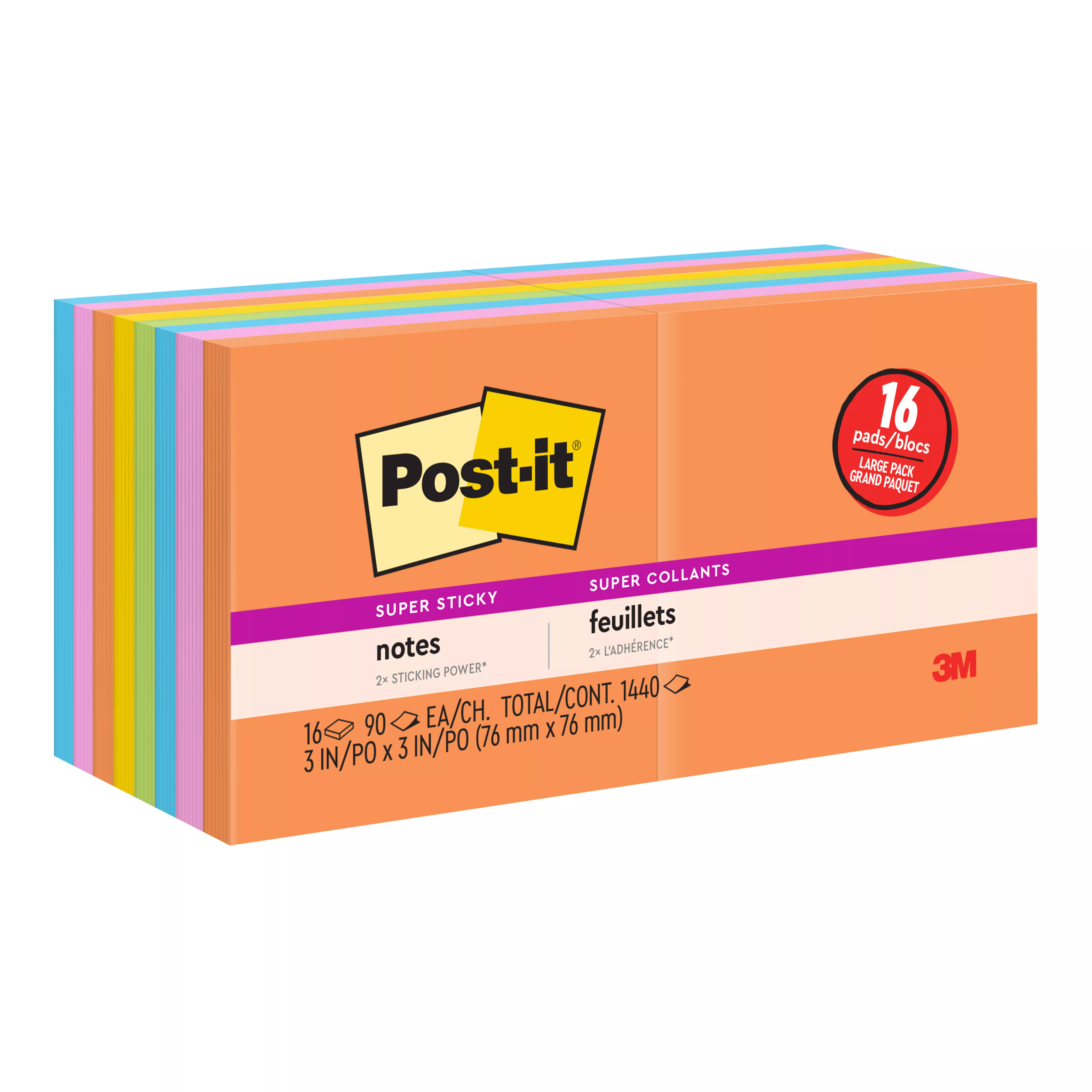 SKU 7010372306 | Post-it® Super Sticky Notes 654-12SSAU+4