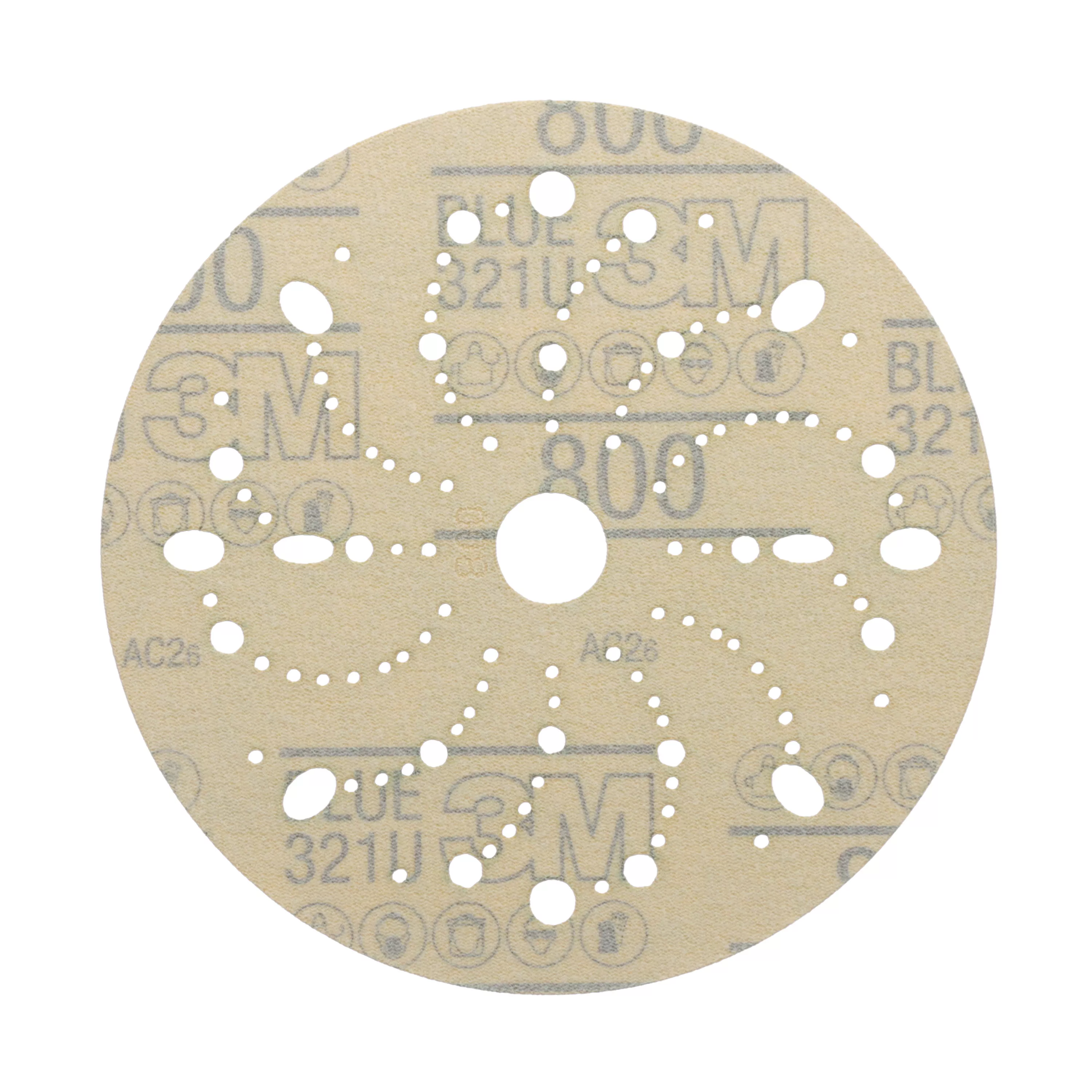 Product Number 321U | 3M™ Hookit™ Blue Abrasive Disc 321U Multi-hole