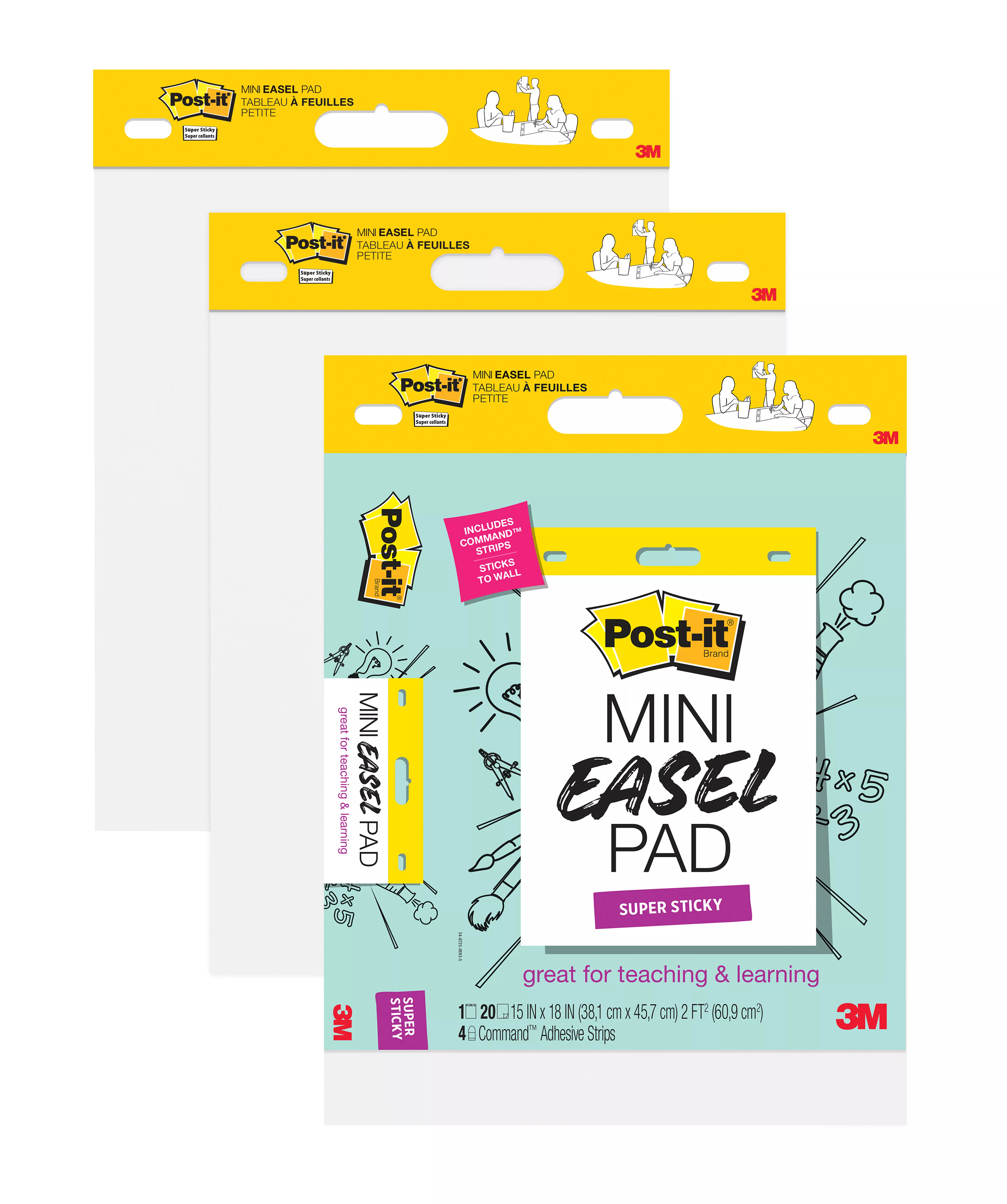 SKU 7100203529 | Post-it® Self-Stick Mini Easel Pad 577-3PK