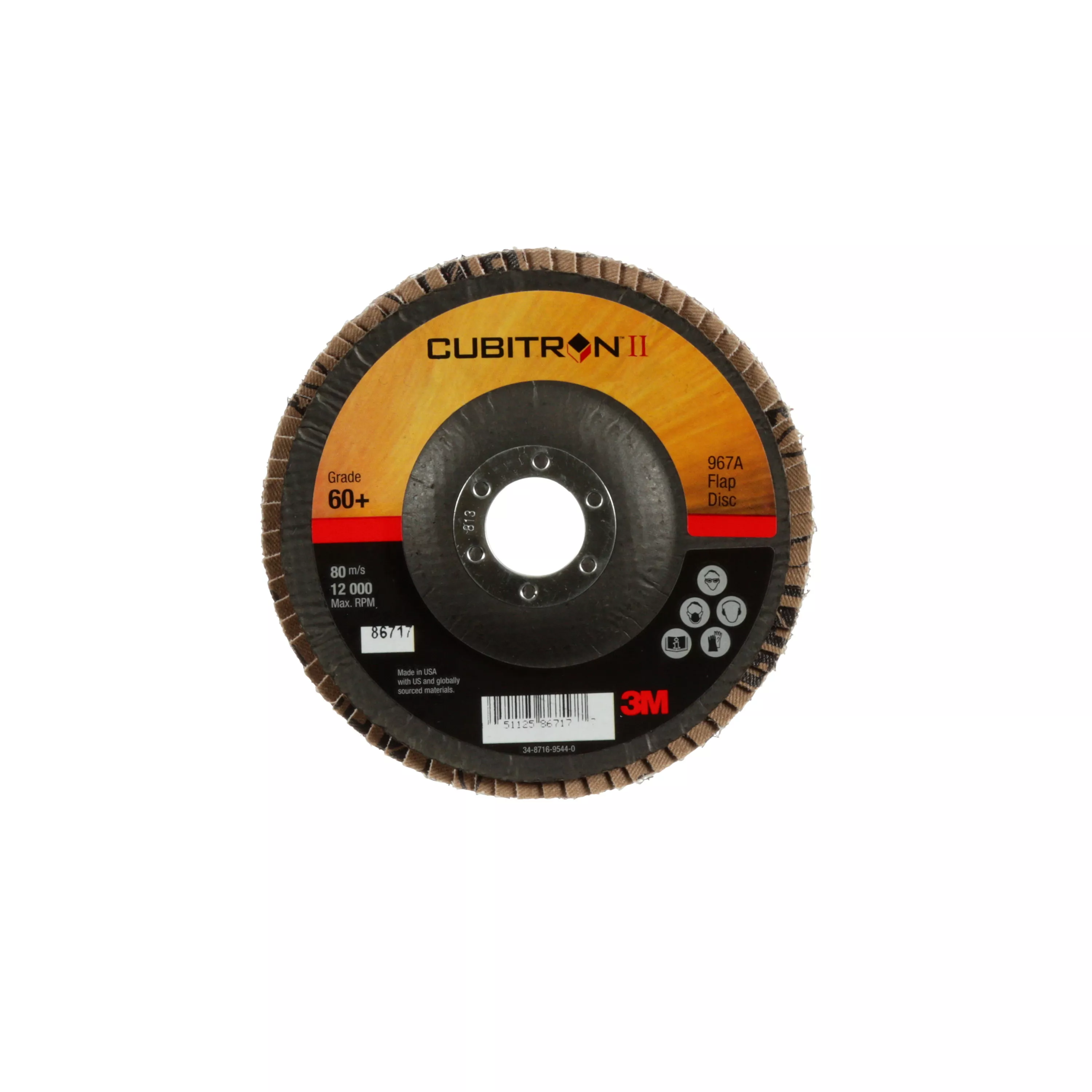 SKU 7000148198 | 3M™ Cubitron™ II Flap Disc 967A