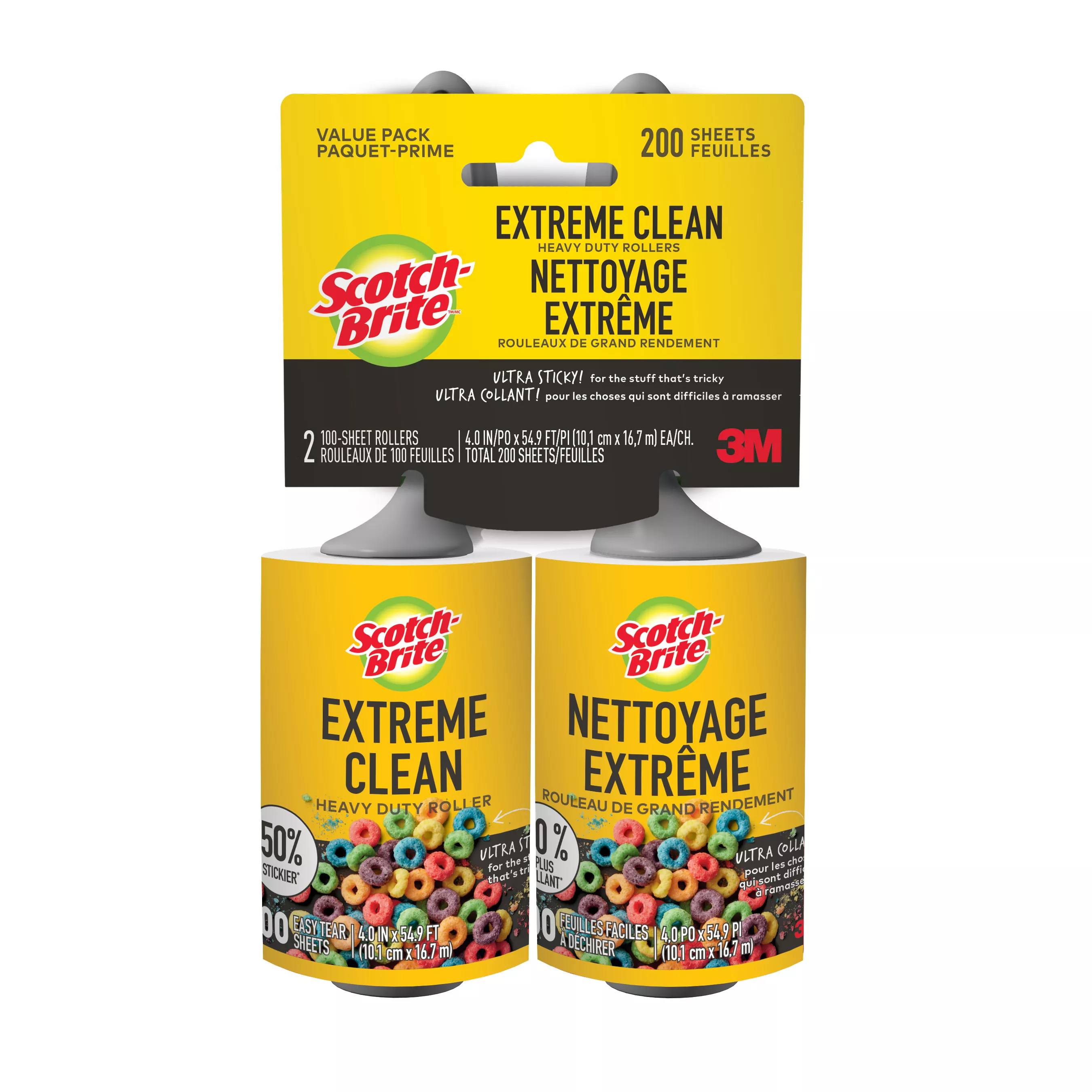 SKU 7100291876 | Scotch-Brite™ Extreme Clean Lint Roller Twin Pack 830RS-100TP