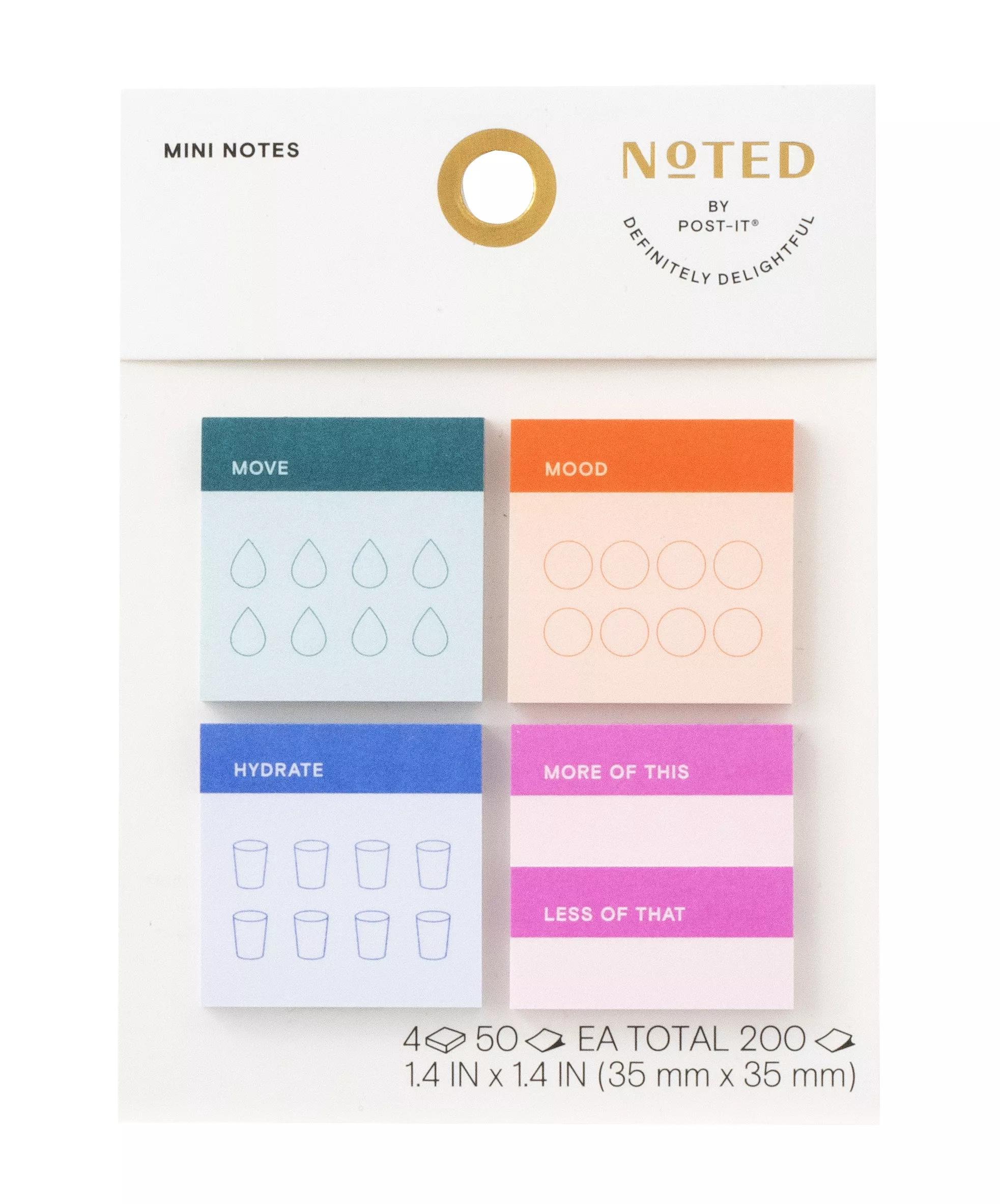 Post-it® Mini Notes NTDE-MINI-1, 1.4 in x 1.4 in (35 mm x 35 mm)