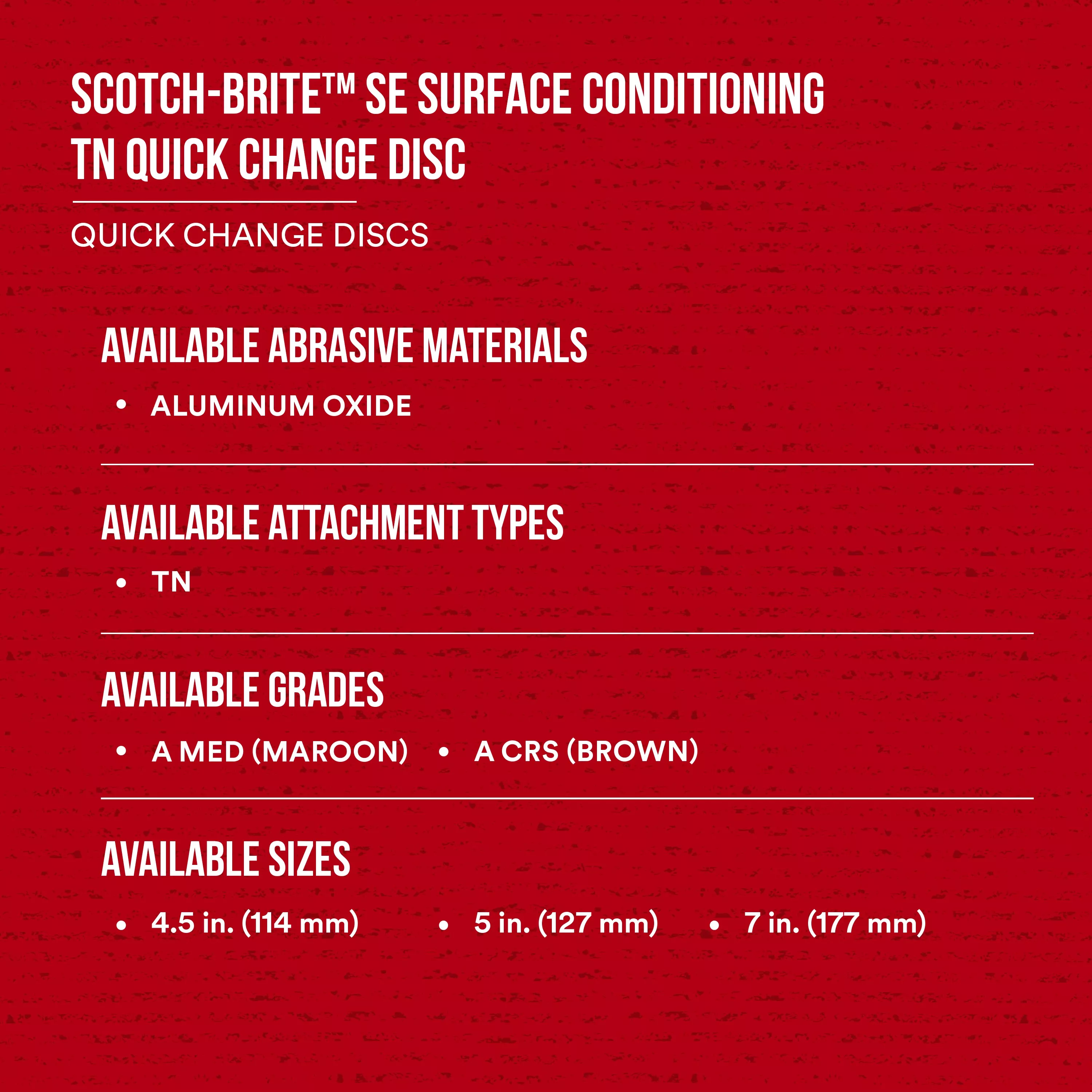SKU 7010366412 | Scotch-Brite™ SE Surface Conditioning TN Quick Change Disc
