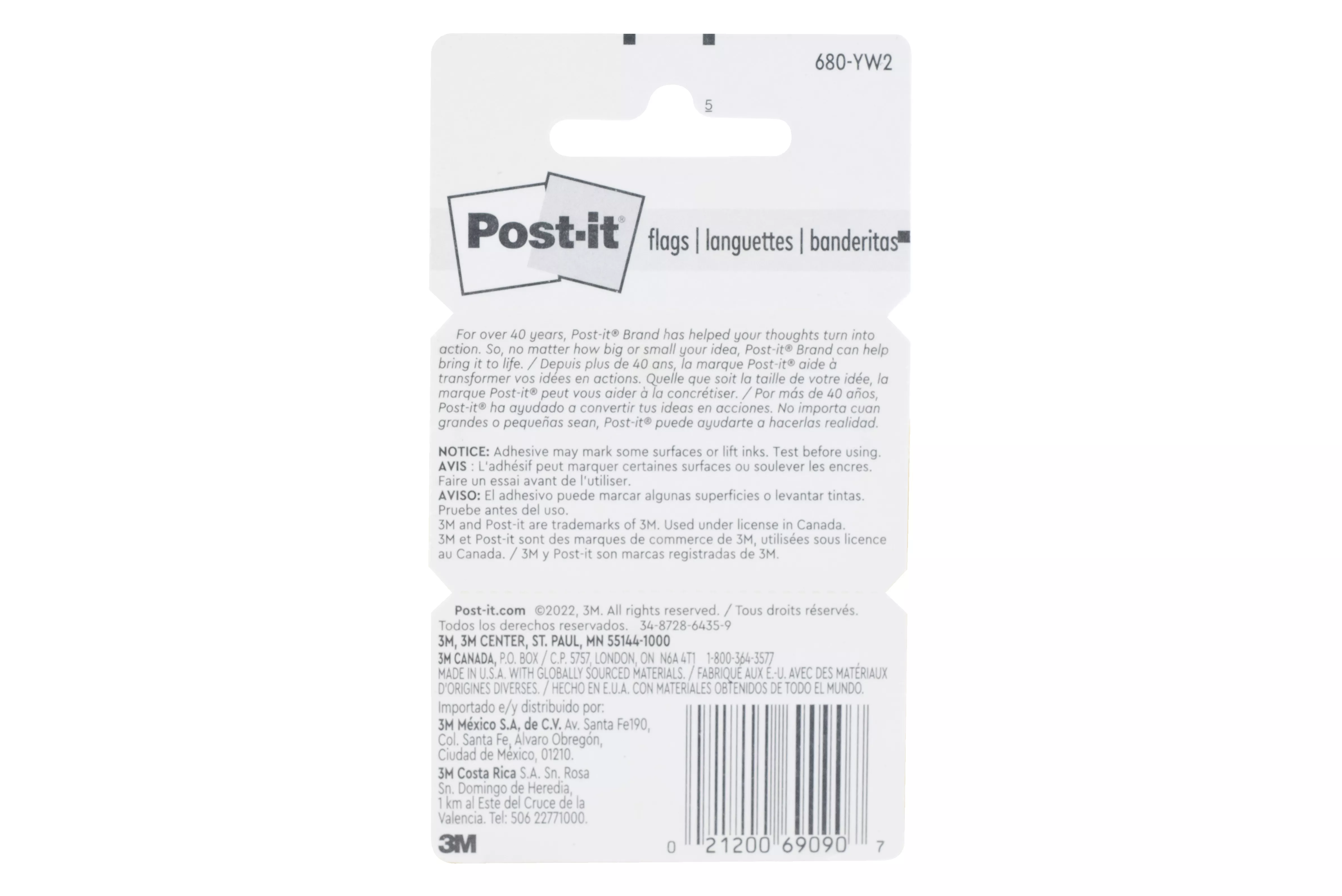 SKU 7010383983 | Post-it® Flags 680-YW12