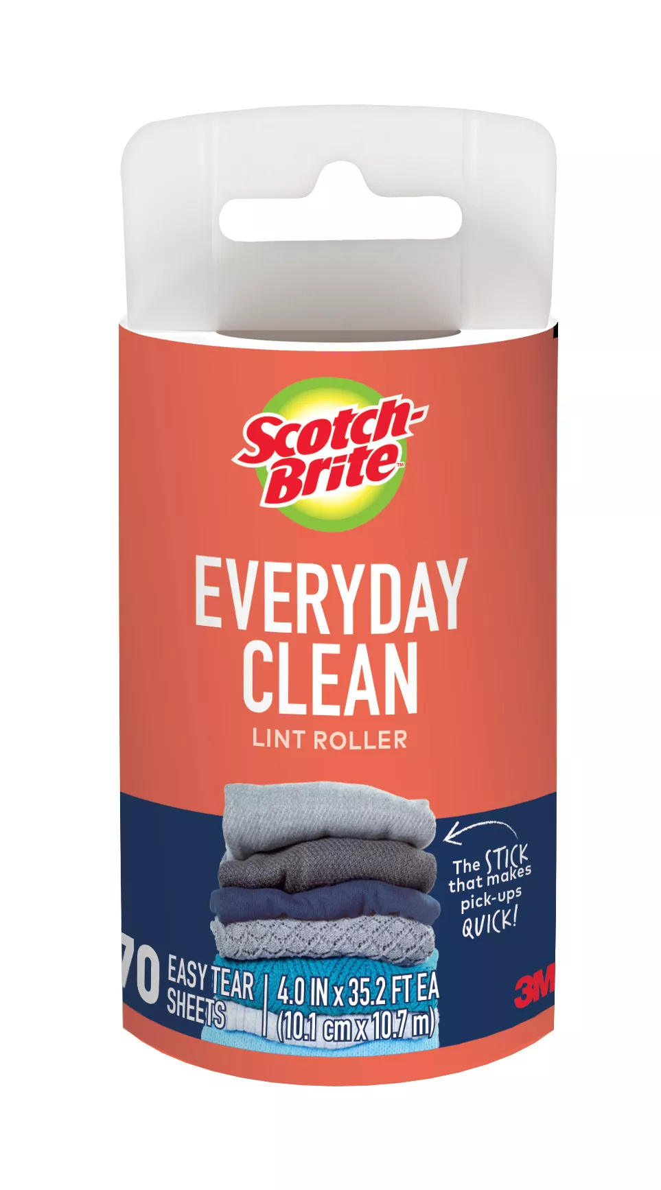 Scotch-Brite™ Everyday Clean Lint Roller Refill 836RFS-70, 4 in x 35.2 ft (10. cm x 10.7 m), 6/1