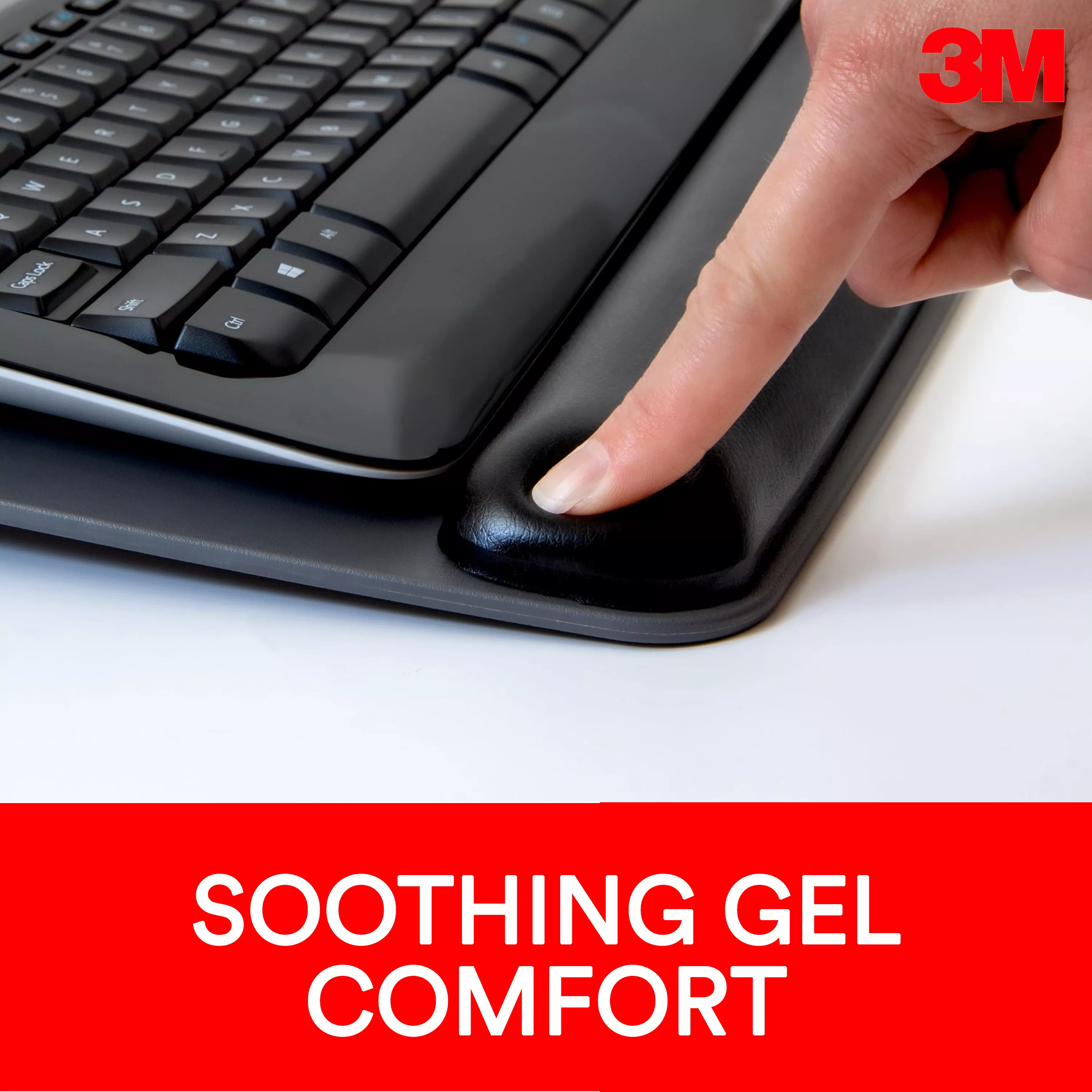 Product Number WR420LE | 3M™ Gel Wristrest Platform For Keyboard W/ Anti-Microbial Pdct Prtctn