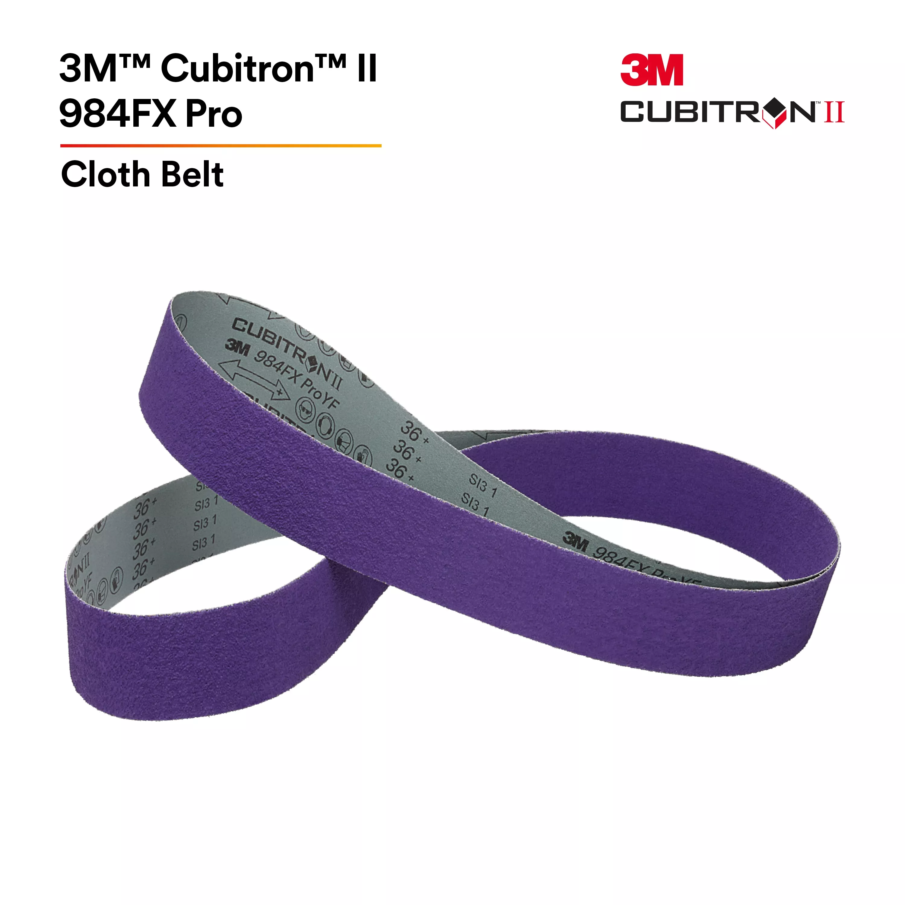 SKU 7100324759 | 3M™ Cubitron™ II Cloth Belt 984FX Pro