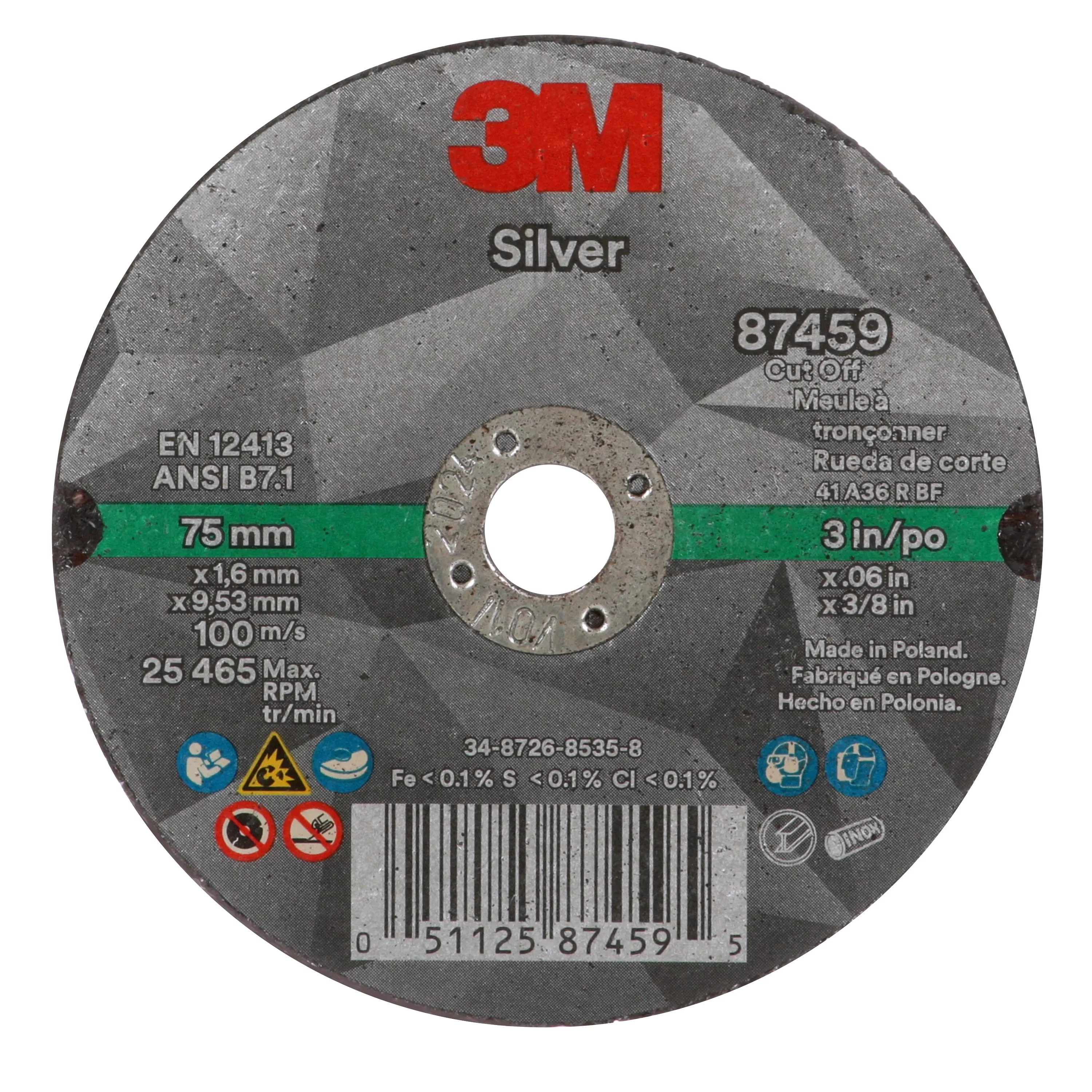 SKU 7100139210 | 3M™ Silver Cut-Off Wheel