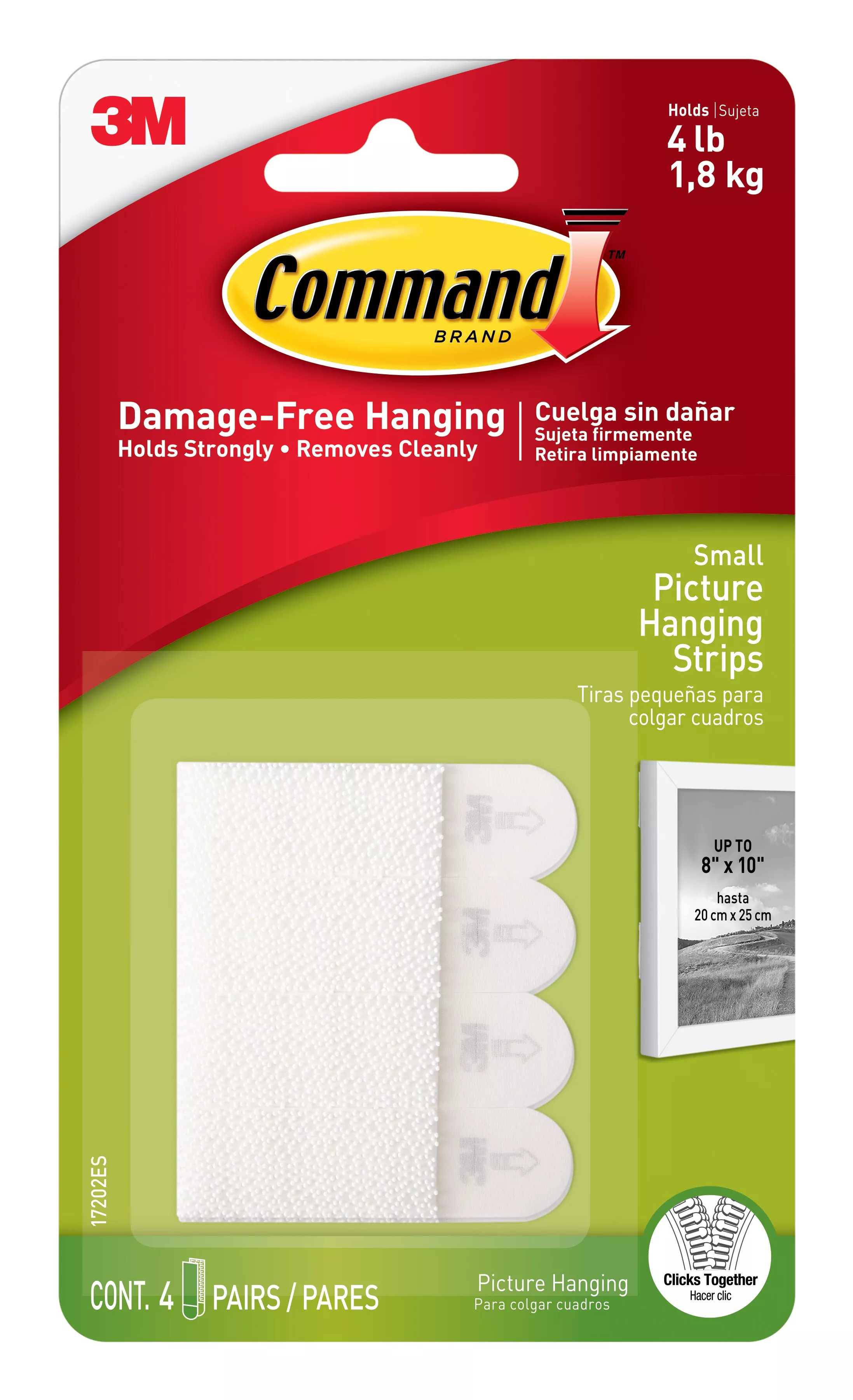 Command™ Small Picture Hanging Strips 17202ANZ, CMD, 9 Packs/Bag, 3 Bags/Case