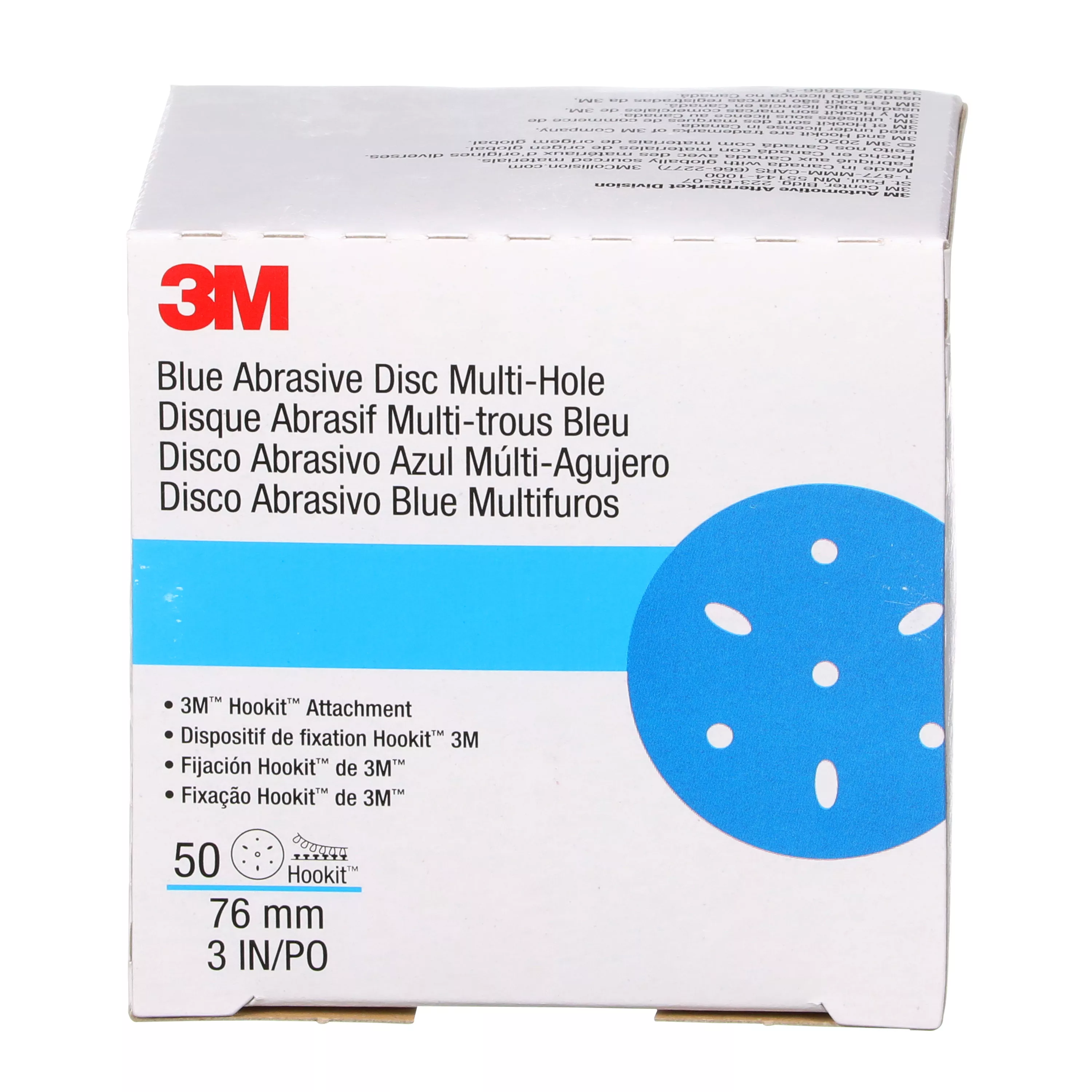 SKU 7100091344 | 3M™ Hookit™ Blue Abrasive Disc Multi-hole