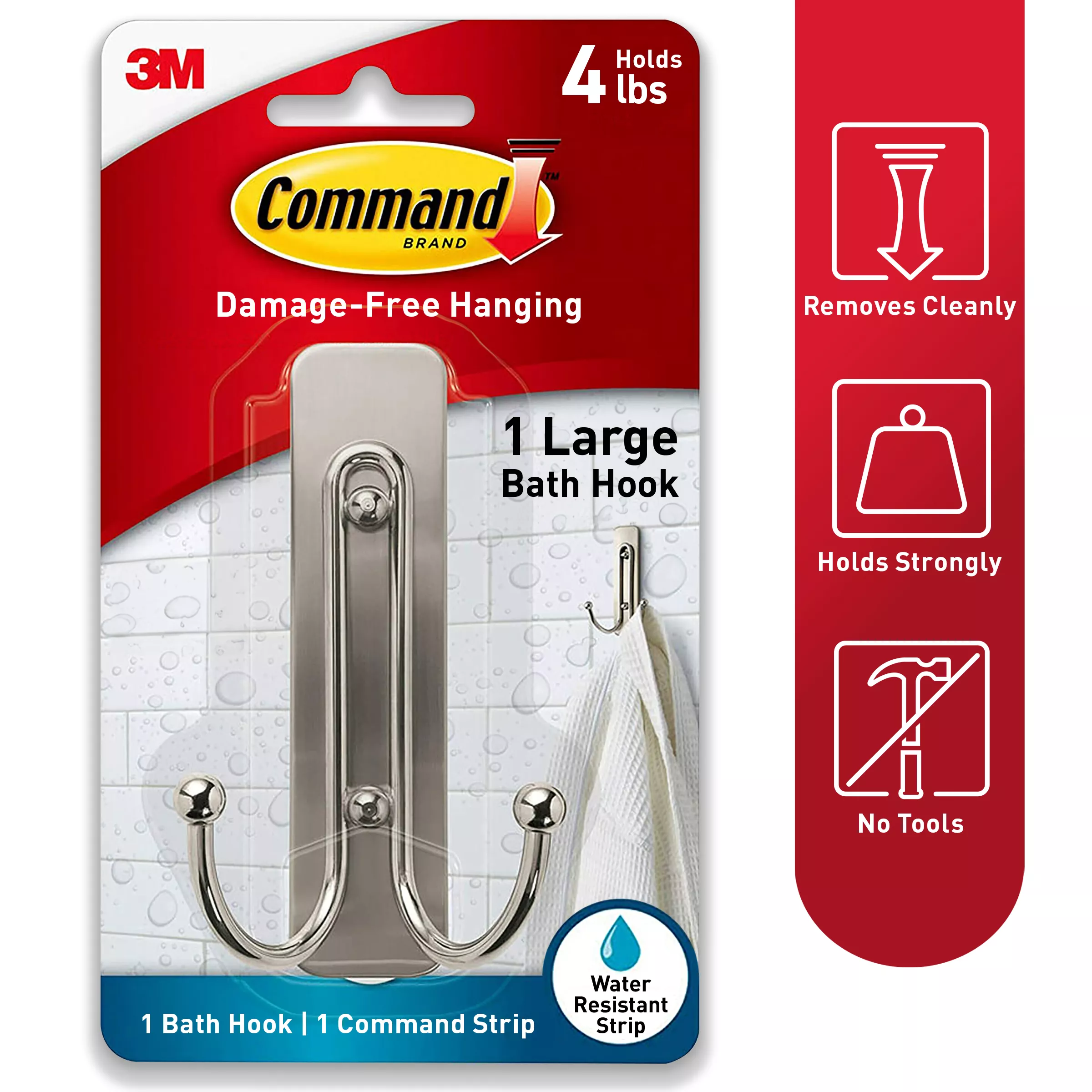 Product Number BATH36 | Command™ Large Double Bath Hook