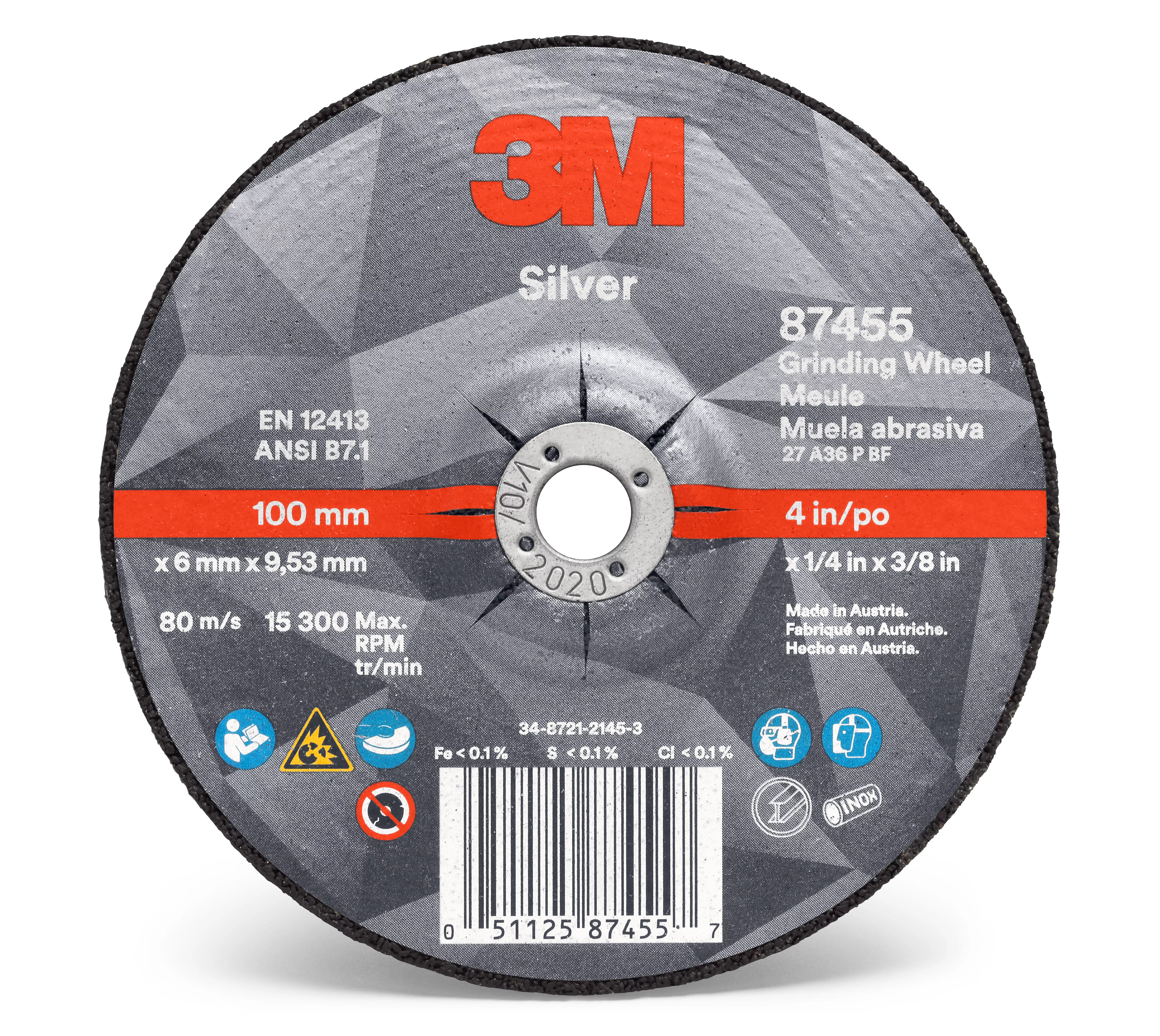 UPC 00051125874557 | 3M™ Silver Depressed Center Grinding Wheel