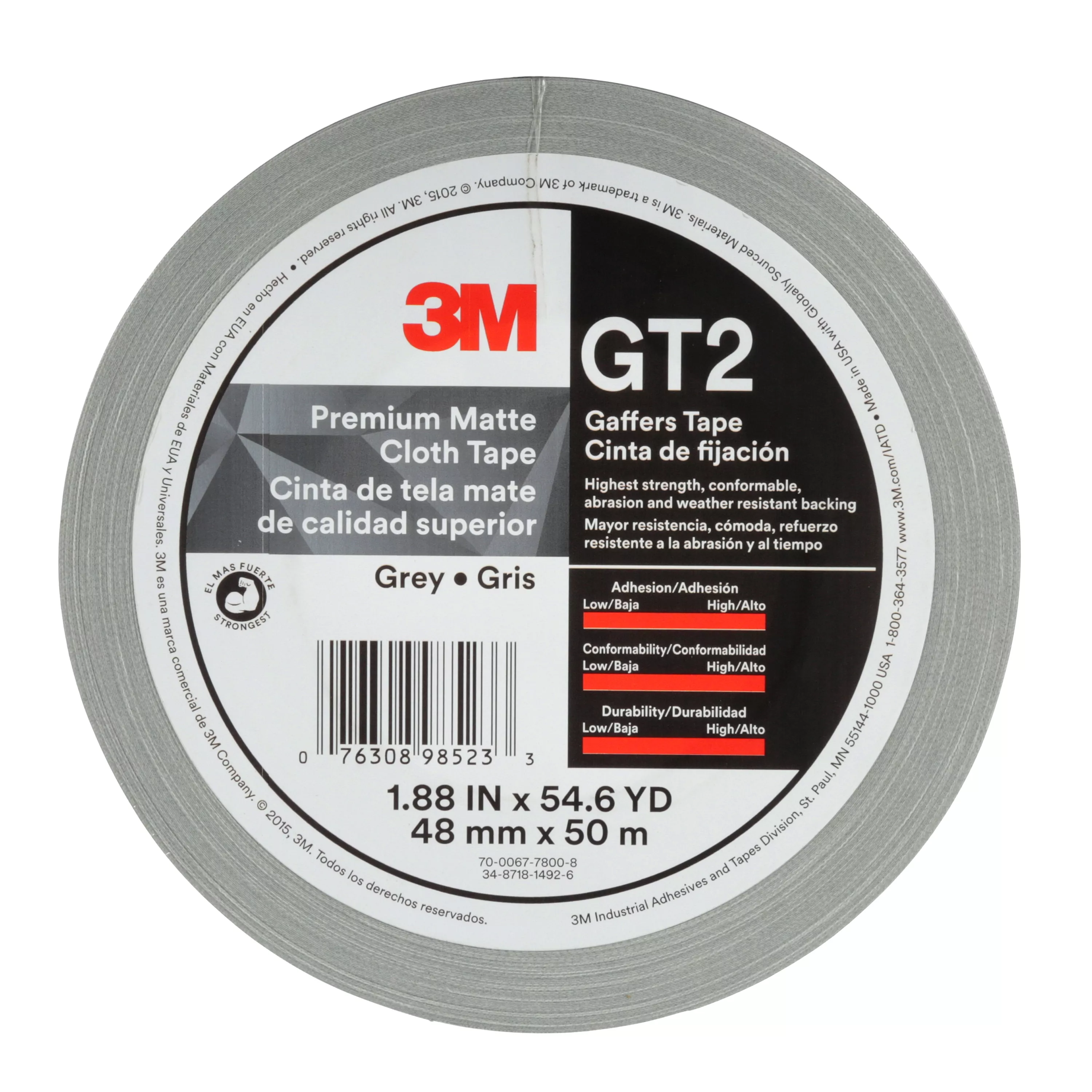 SKU 7010375518 | 3M™ Premium Matte Cloth (Gaffers) Tape GT2