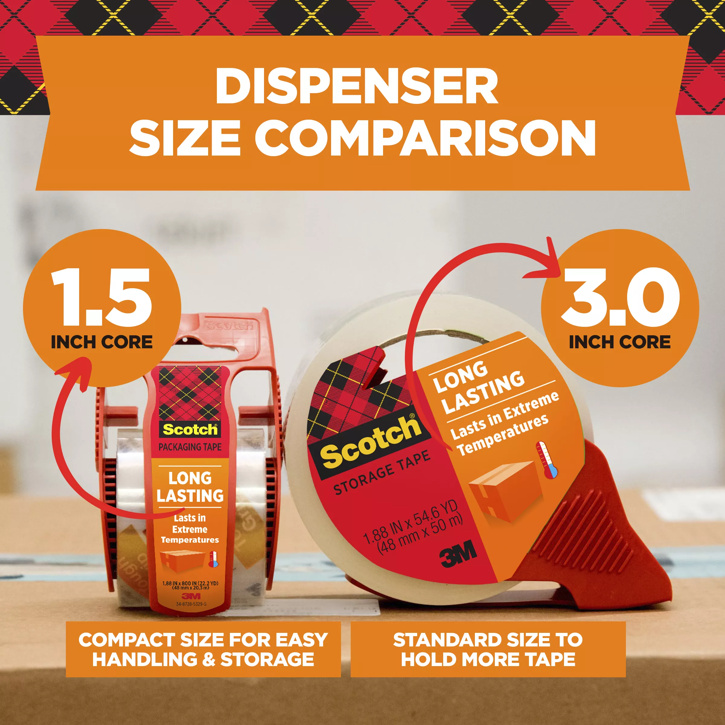 SKU 7100253509 | Scotch® Long Lasting Storage Packaging Tape with dispenser