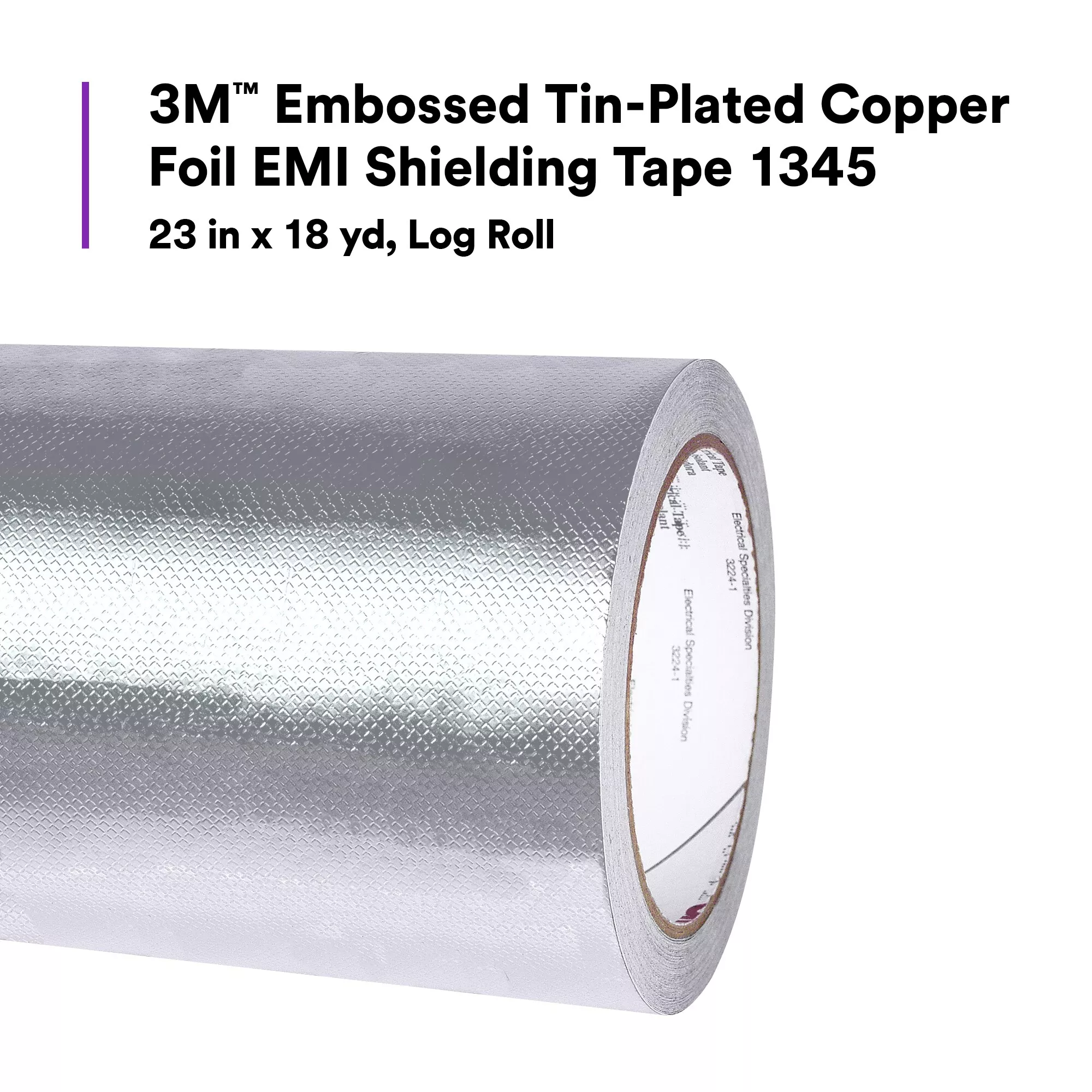 SKU 7100017356 | 3M™ Embossed Tin-Plated Copper Foil EMI Shielding Tape 1345