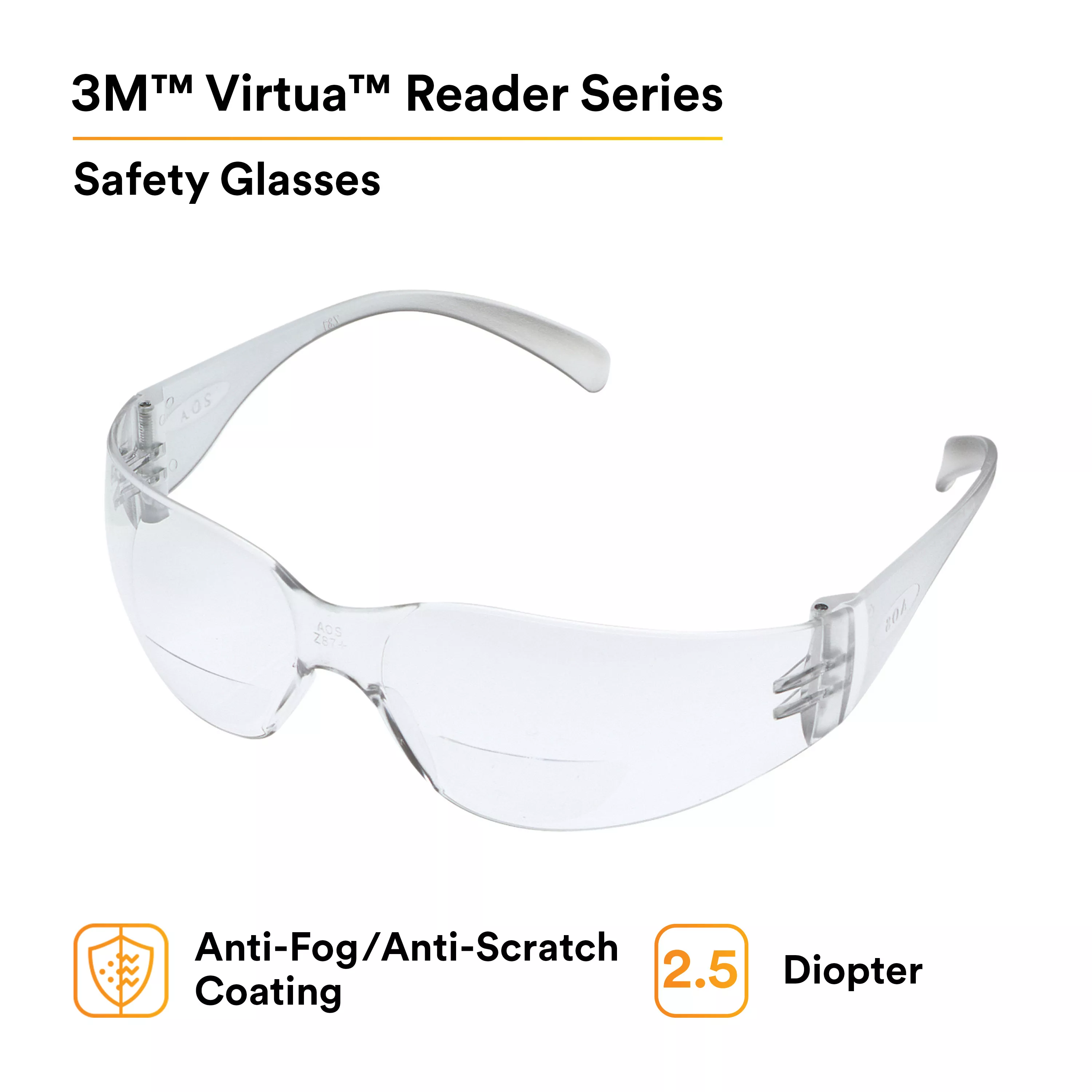 UPC 10078371621213 | 3M™ Virtua™ Reader Protective Eyewear 11515-00000-20 Clear Anti-Fog Lens