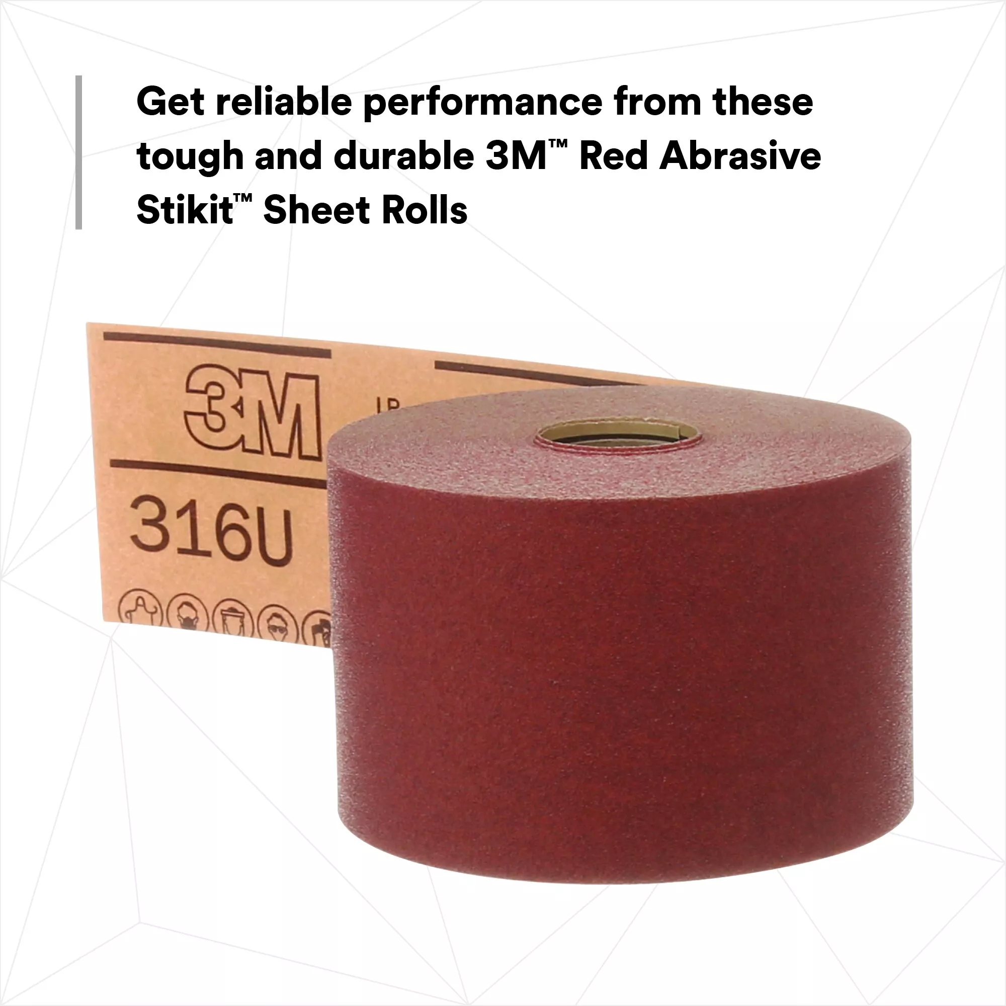 SKU 7000119930 | 3M™ Red Abrasive Stikit™ Sheet Roll