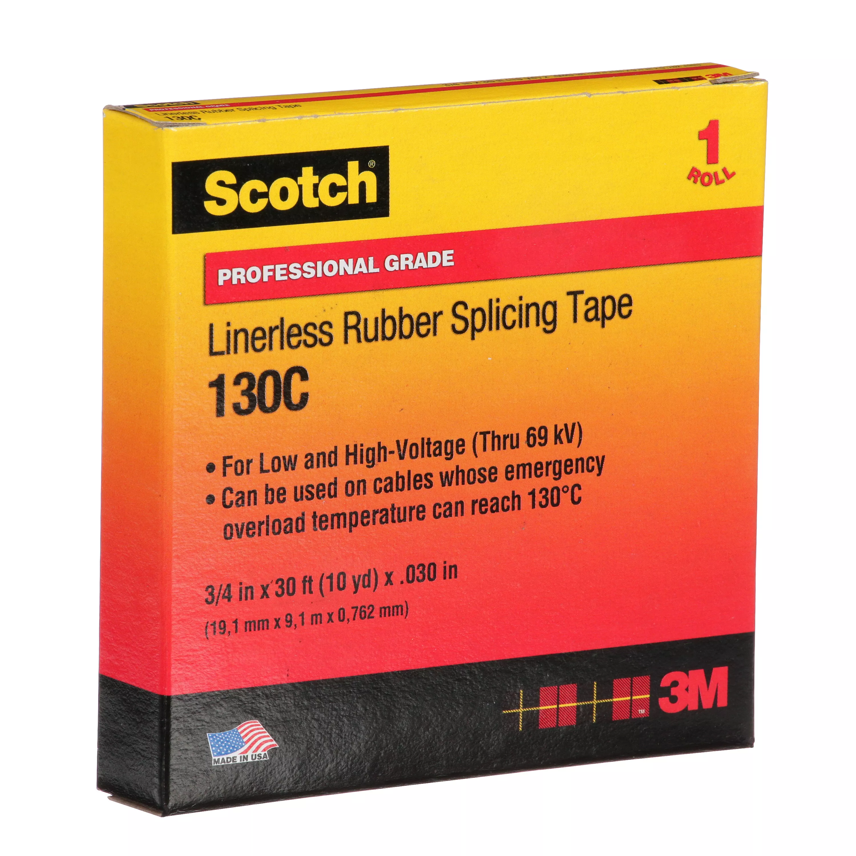 SKU 7000006085 | Scotch® Linerless Rubber Splicing Tape 130C