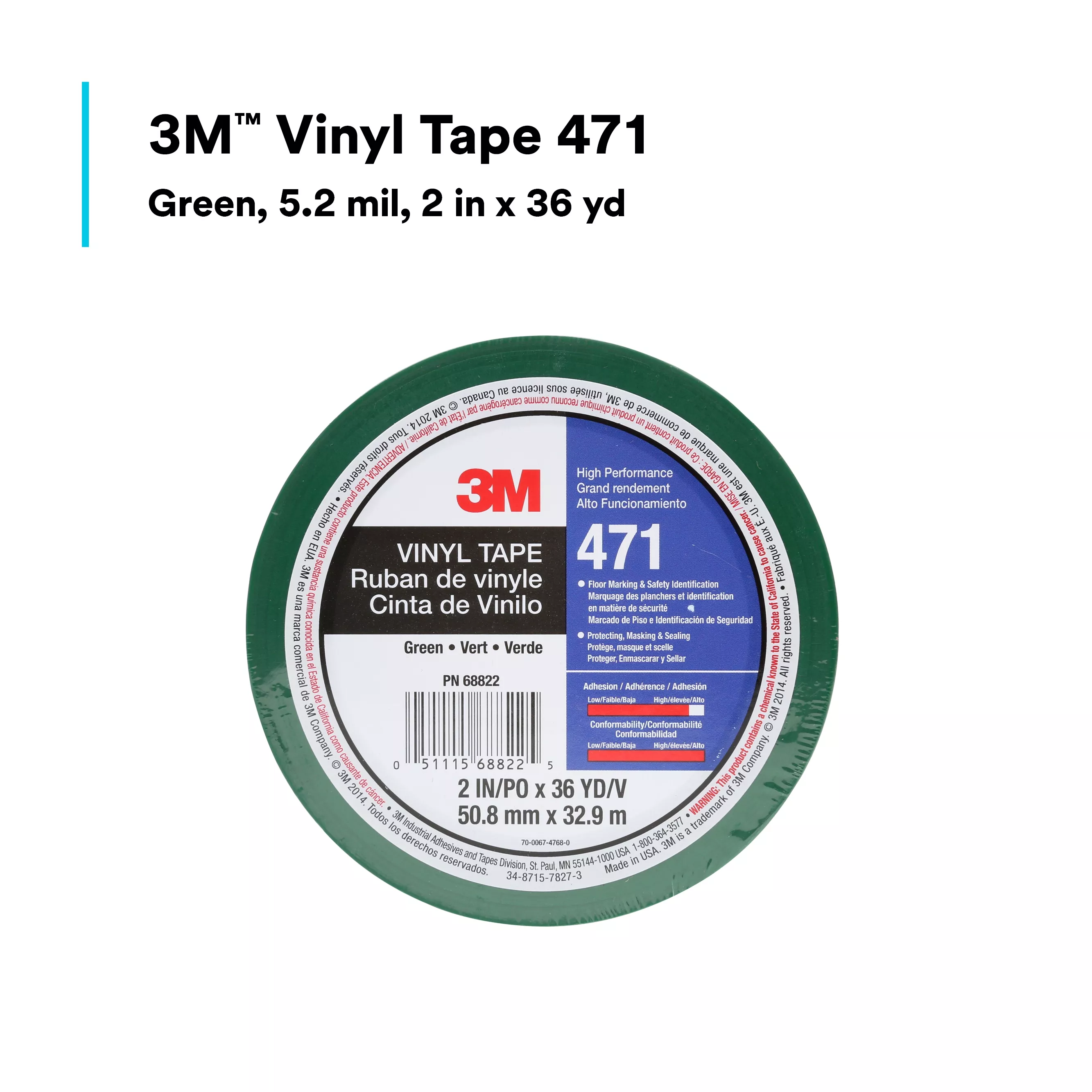 SKU 7100044652 | 3M™ Vinyl Tape 471
