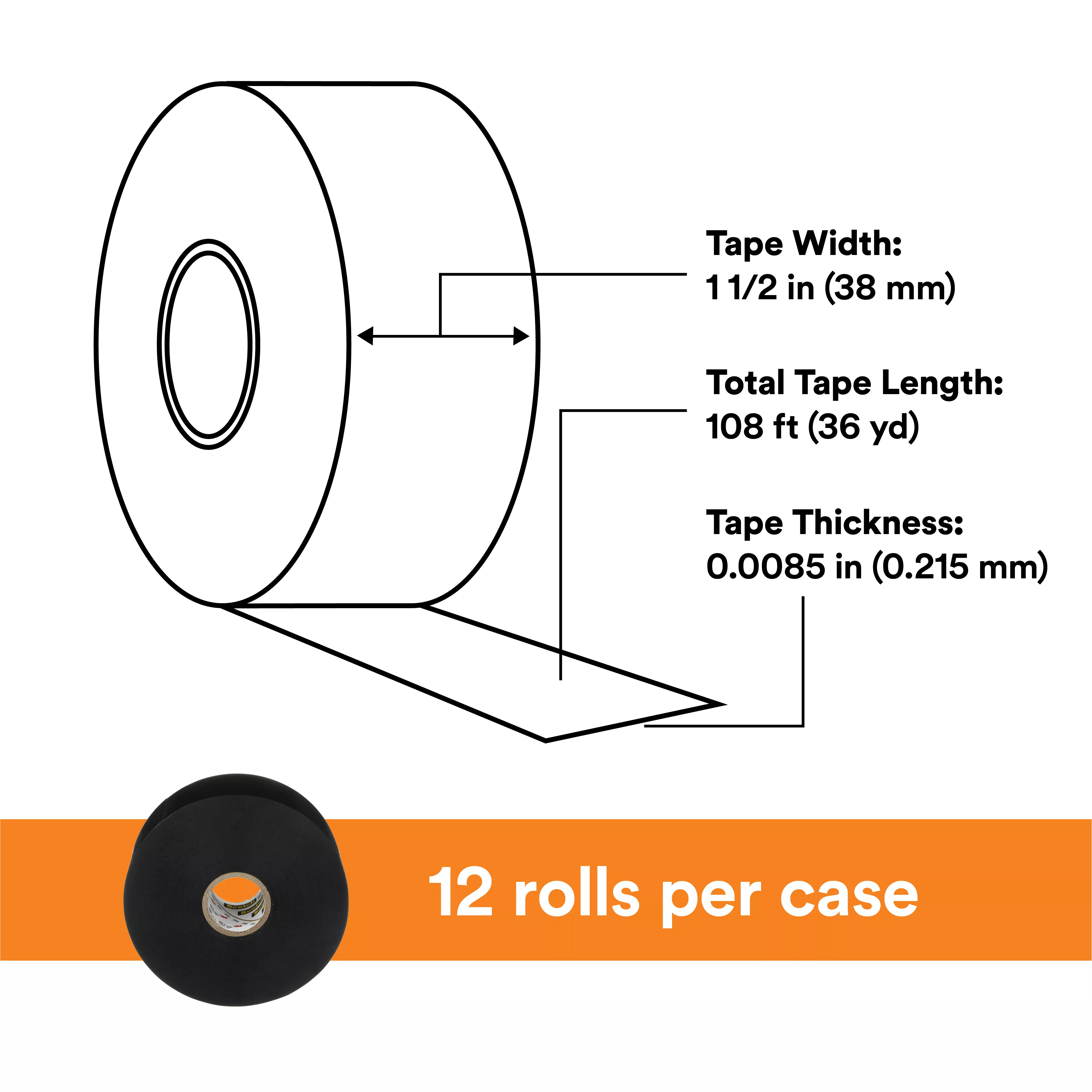 SKU 7000031459 | Scotch® Vinyl Electrical Tape Super 88