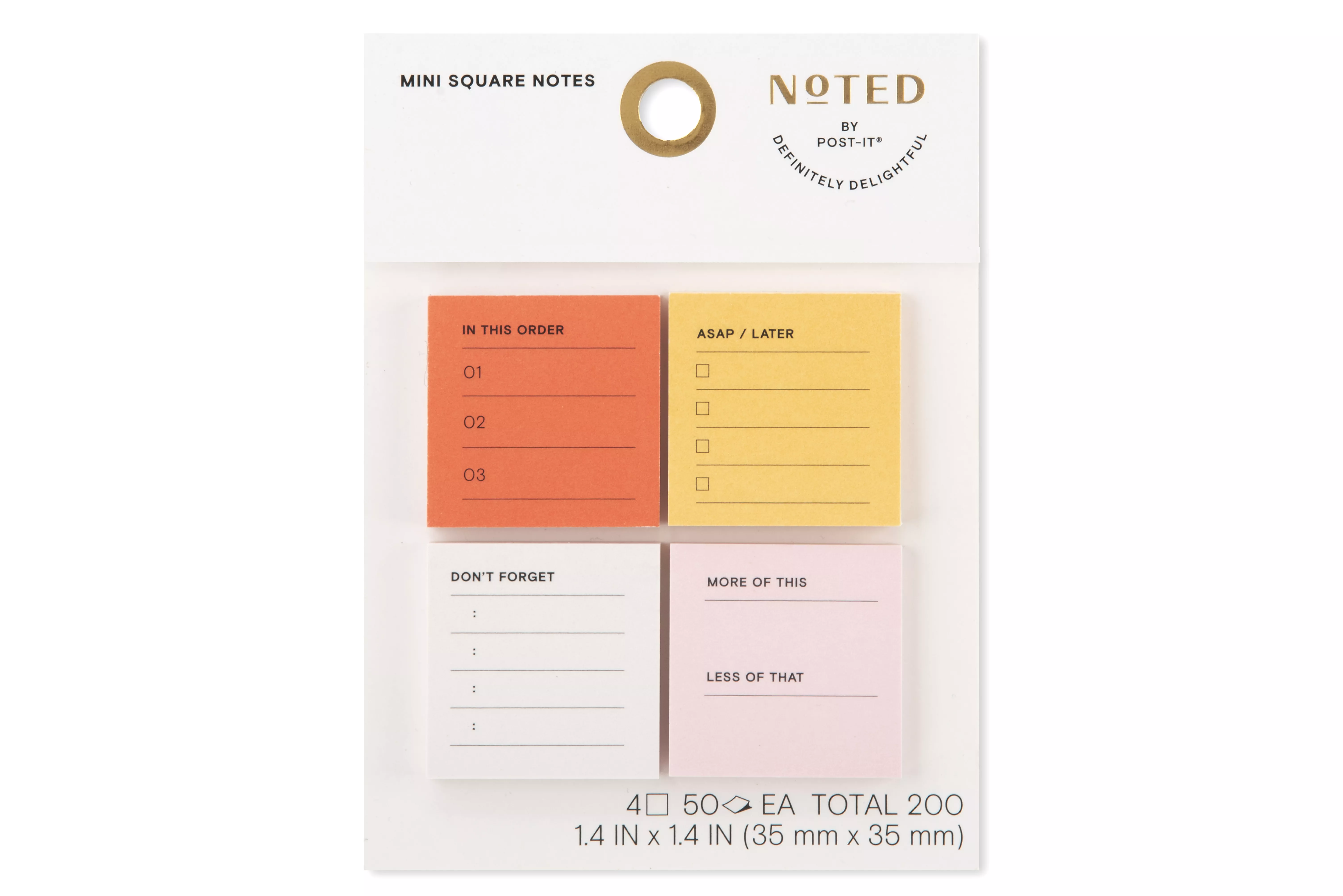 Post-it® Printed Notes NTD-MINI-TD , 1.4 in x 1.4 in (35 mm x 35 mm)