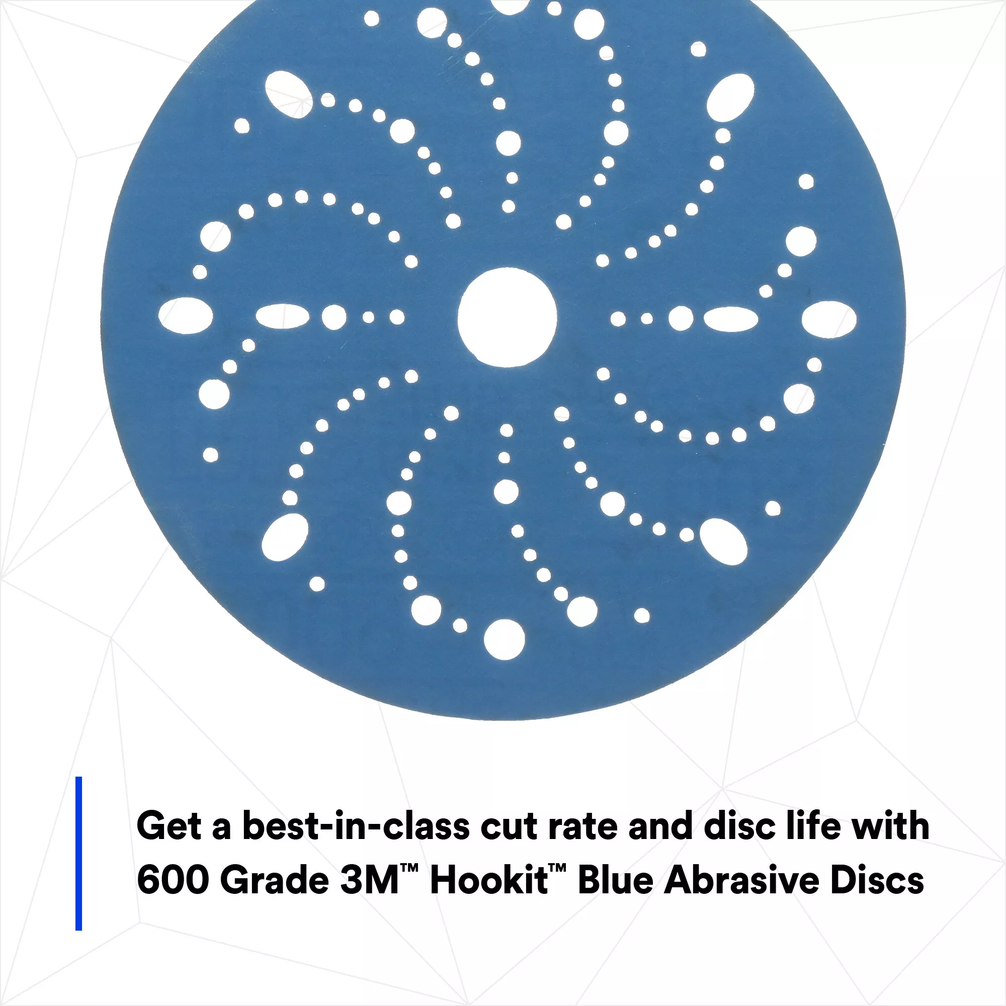 SKU 7100091110 | 3M™ Hookit™ Blue Abrasive Disc 321U Multi-hole