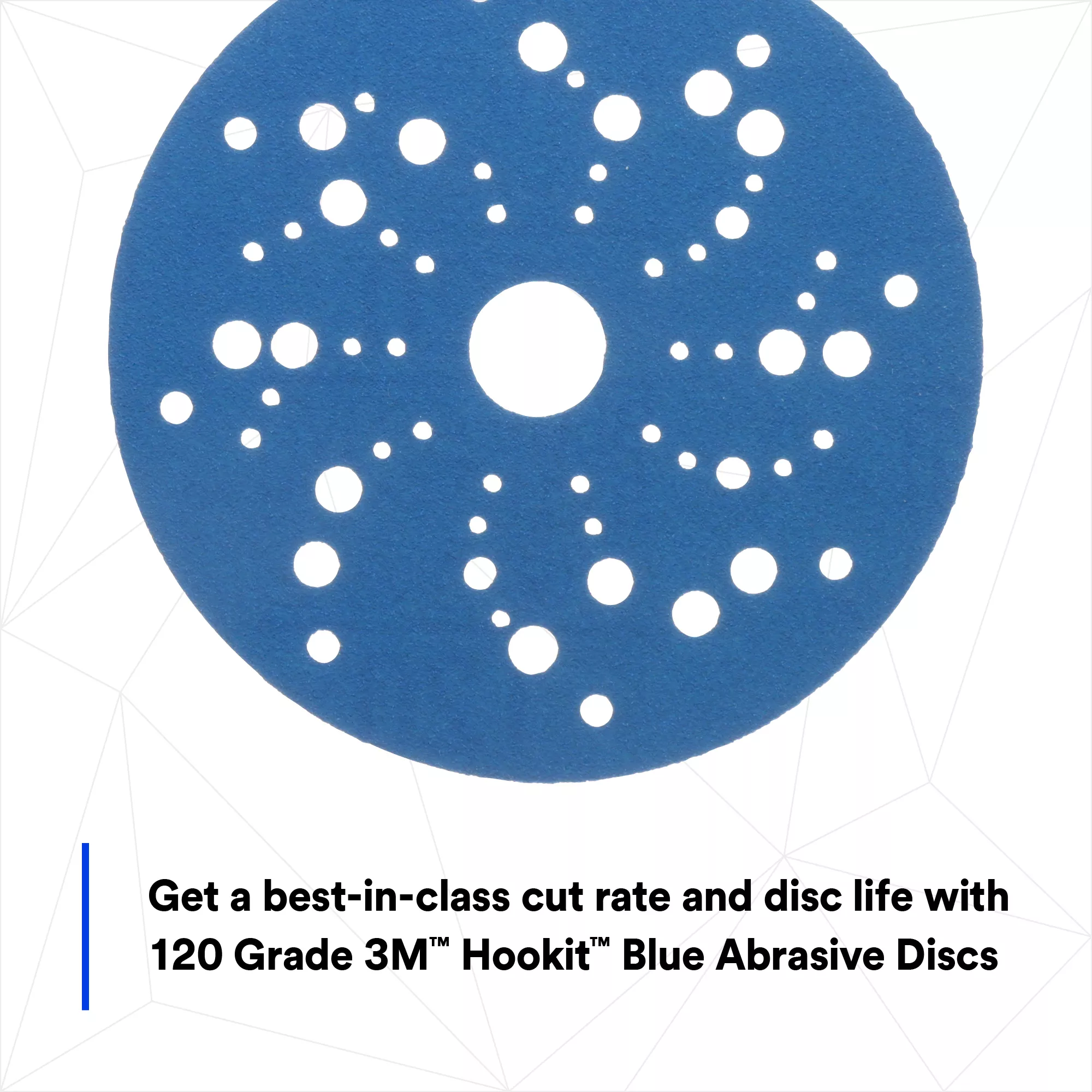 SKU 7100090976 | 3M™ Hookit™ Blue Abrasive Disc 321U Multi-hole