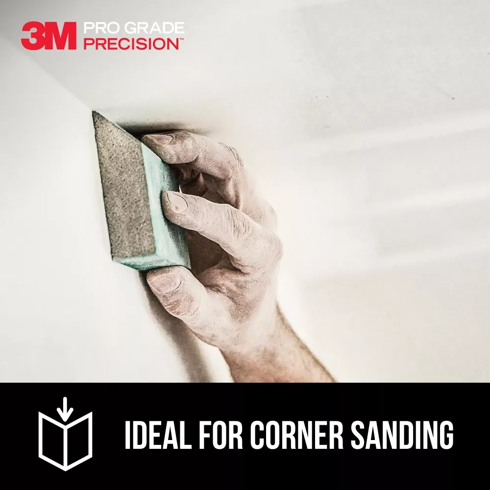 Product Number 30904FPSA-2PK | 3M™ Pro Grade Precision™ Drywall Edge Detailing Angled Sanding Sponge Fine grit