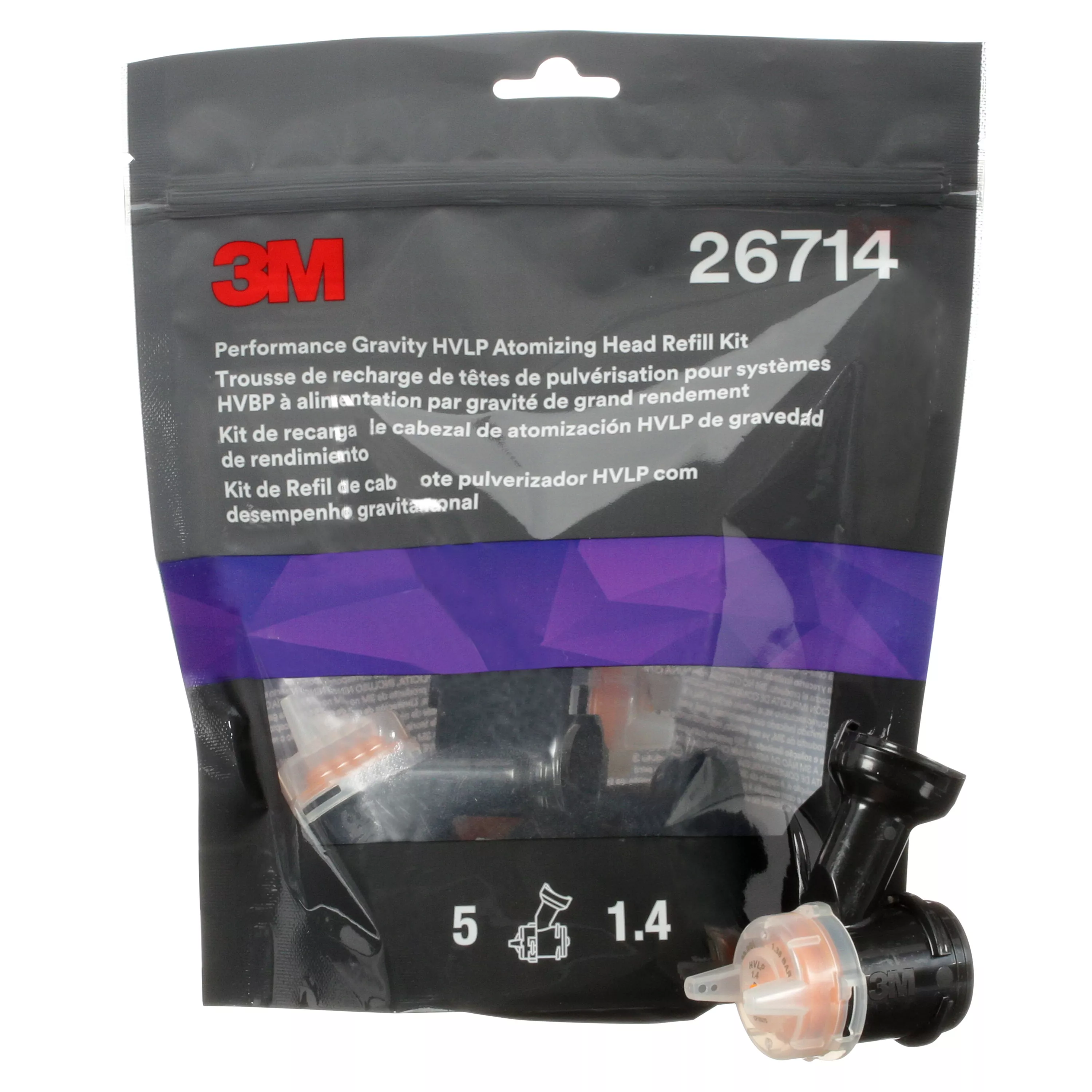 SKU 7100205981 | 3M™ Performance Gravity HVLP Atomizing Head Refill Kit 26714