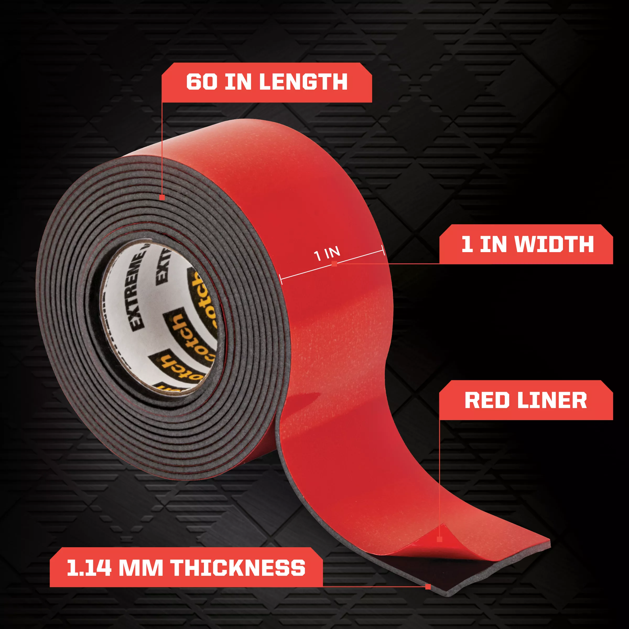 Scotch-Mount™ Extreme Double-Sided Mounting Tape 414H-DC, 1 In X 60 In (2,54 Cm X 1,52 M)