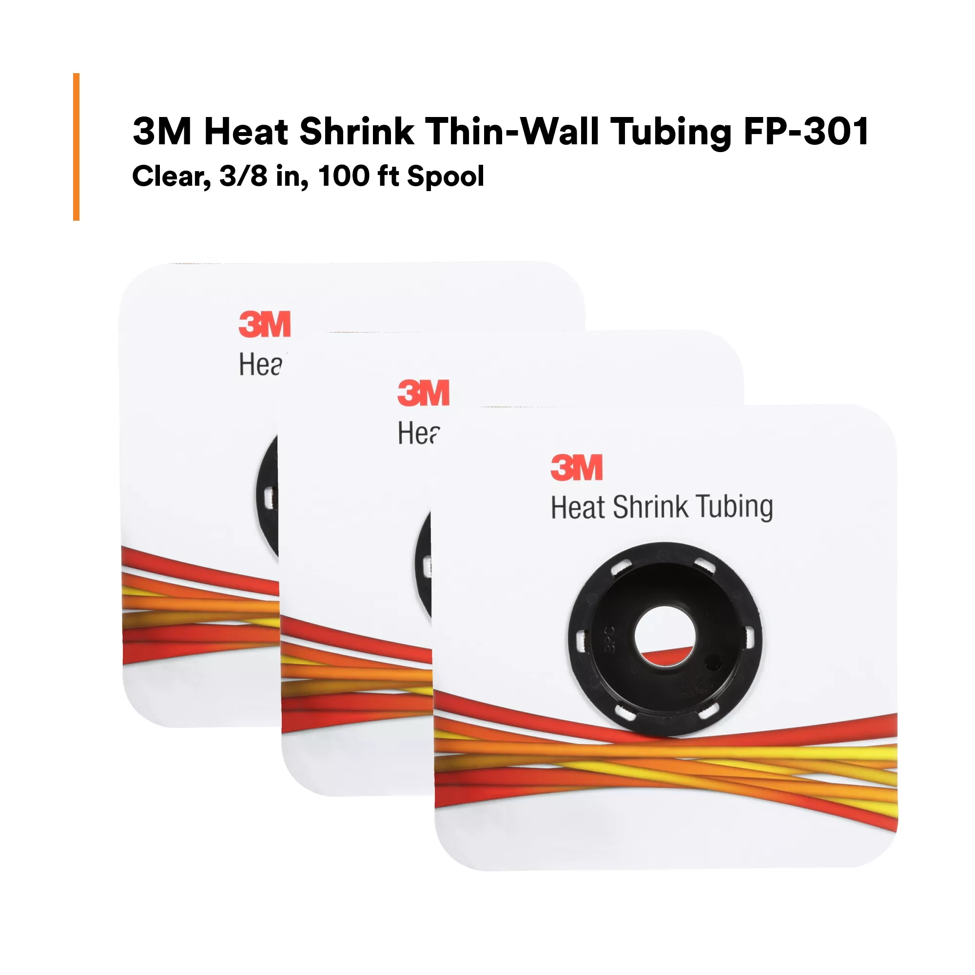 SKU 7100025599 | 3M™ Heat Shrink Thin-Wall Tubing FP-301-3/8-Clear