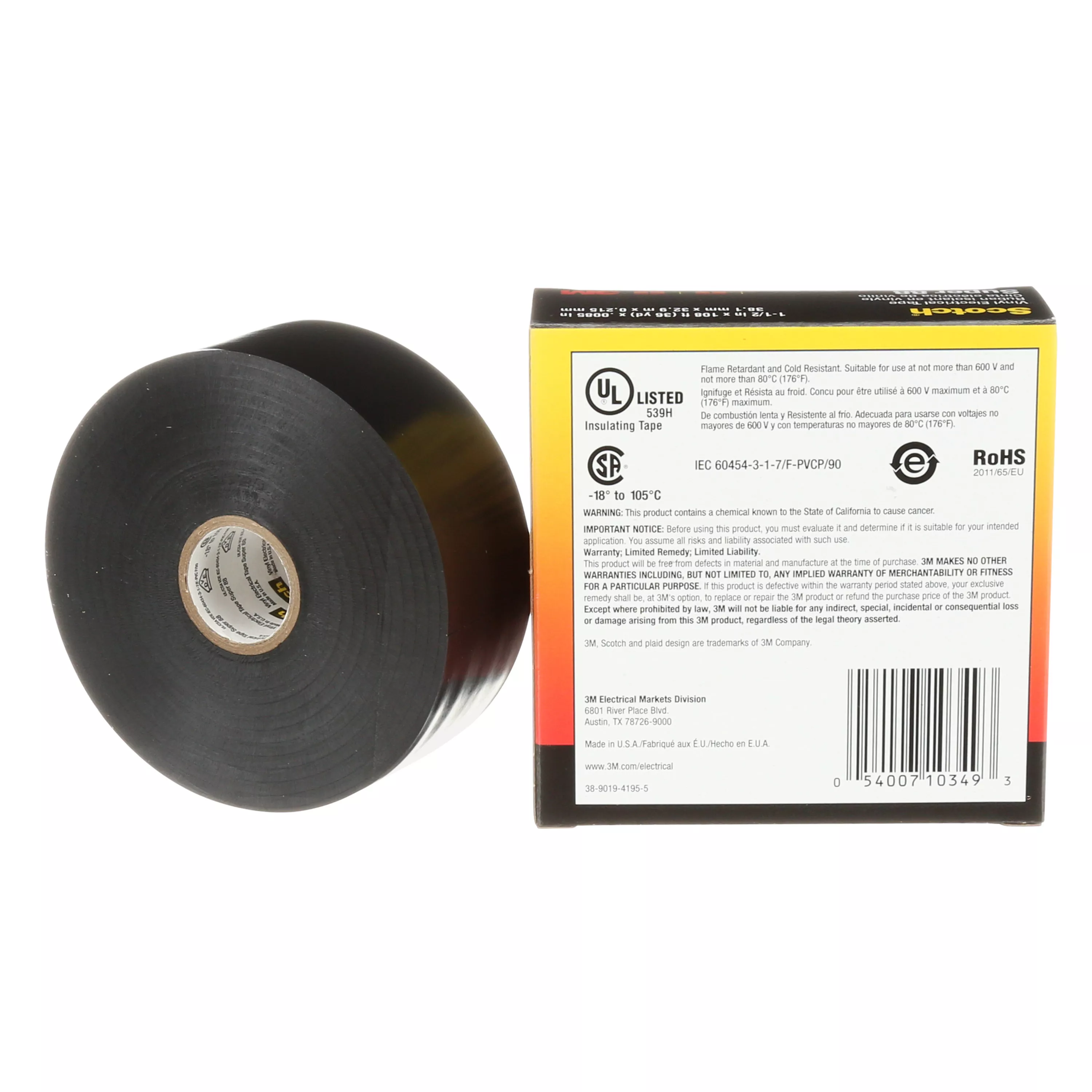 SKU 7000031459 | Scotch® Vinyl Electrical Tape Super 88