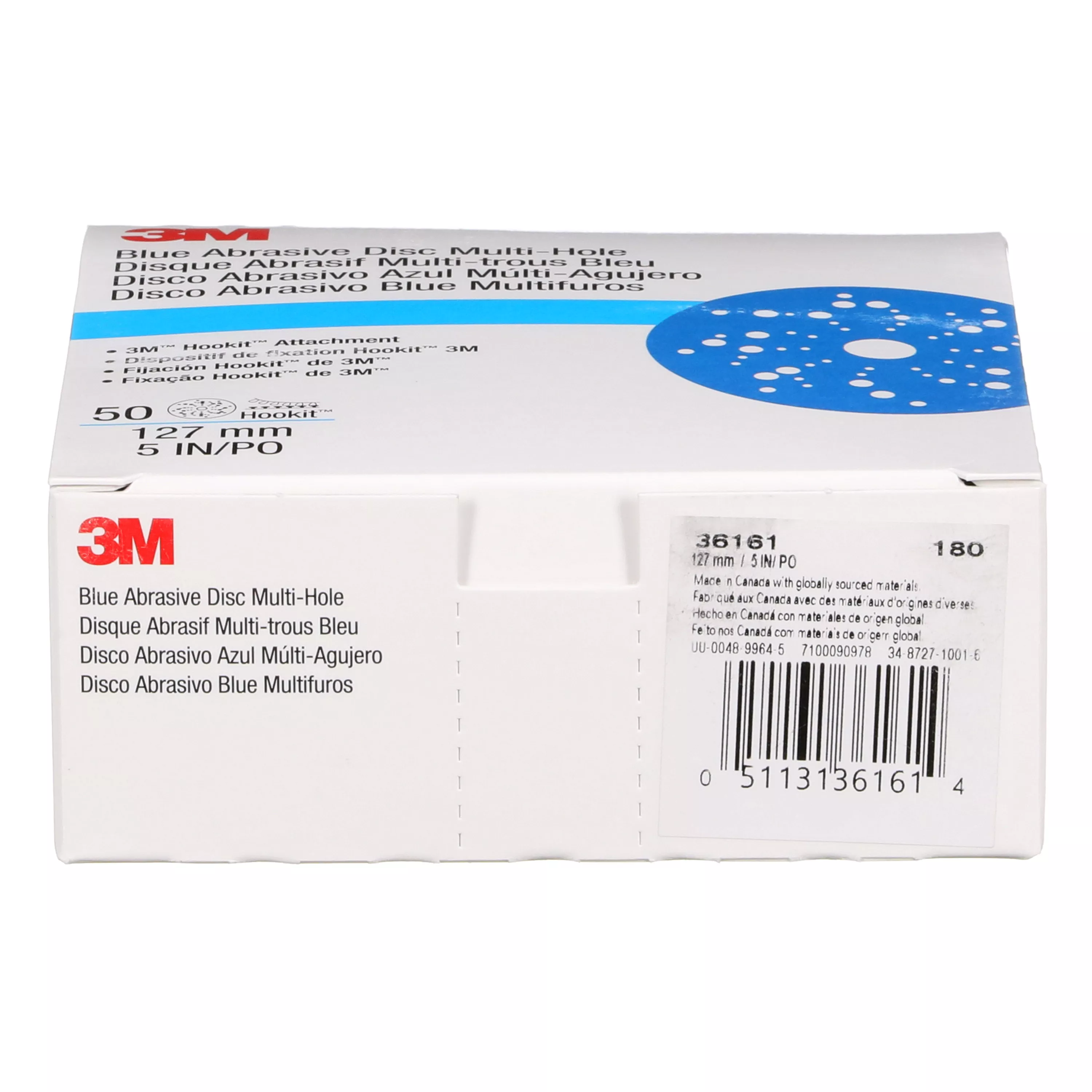 SKU 7100090978 | 3M™ Hookit™ Blue Abrasive Disc 321U Multi-hole