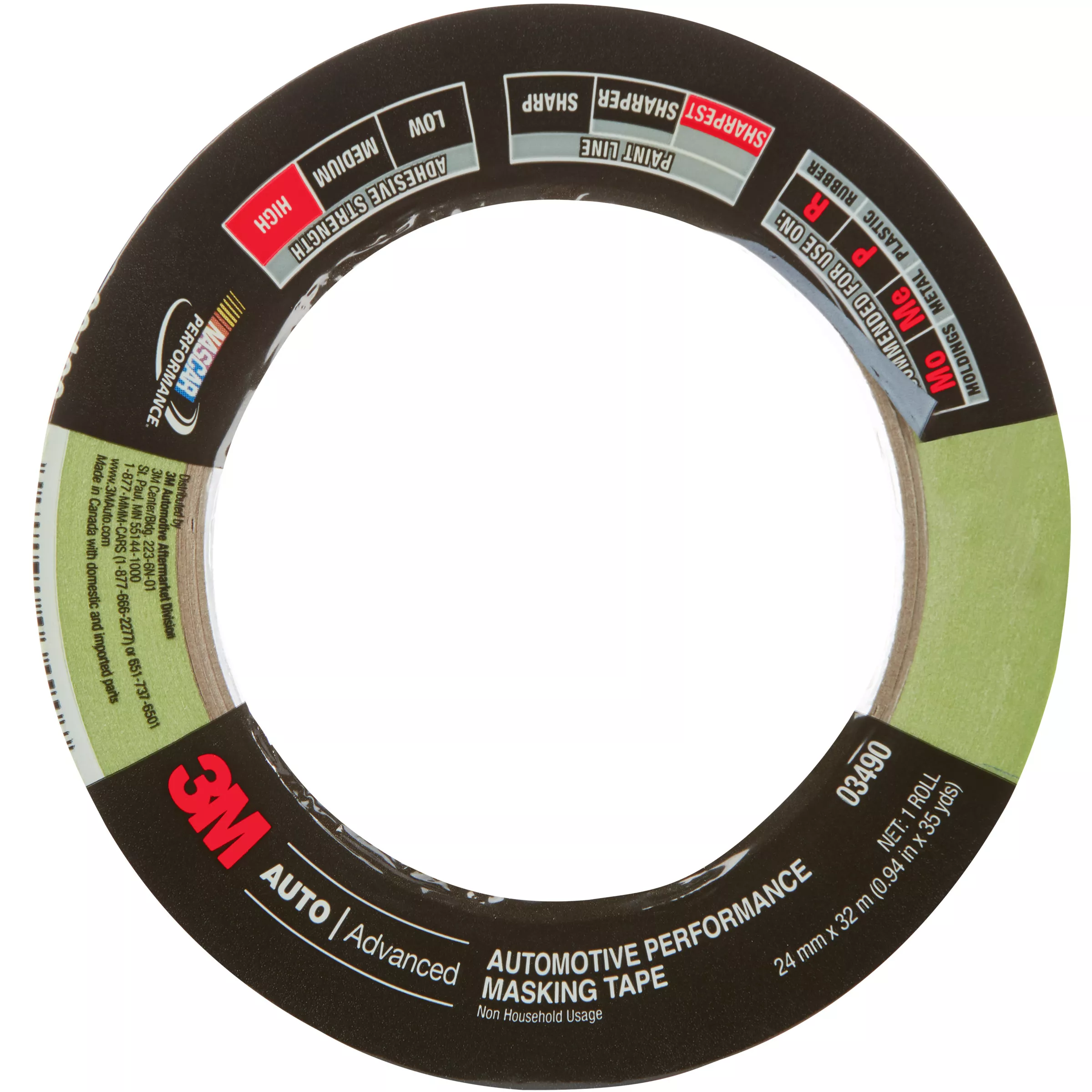 3M™ Automotive Performance Masking Tape, 03490, 24 mm X 32 m, 24 per case