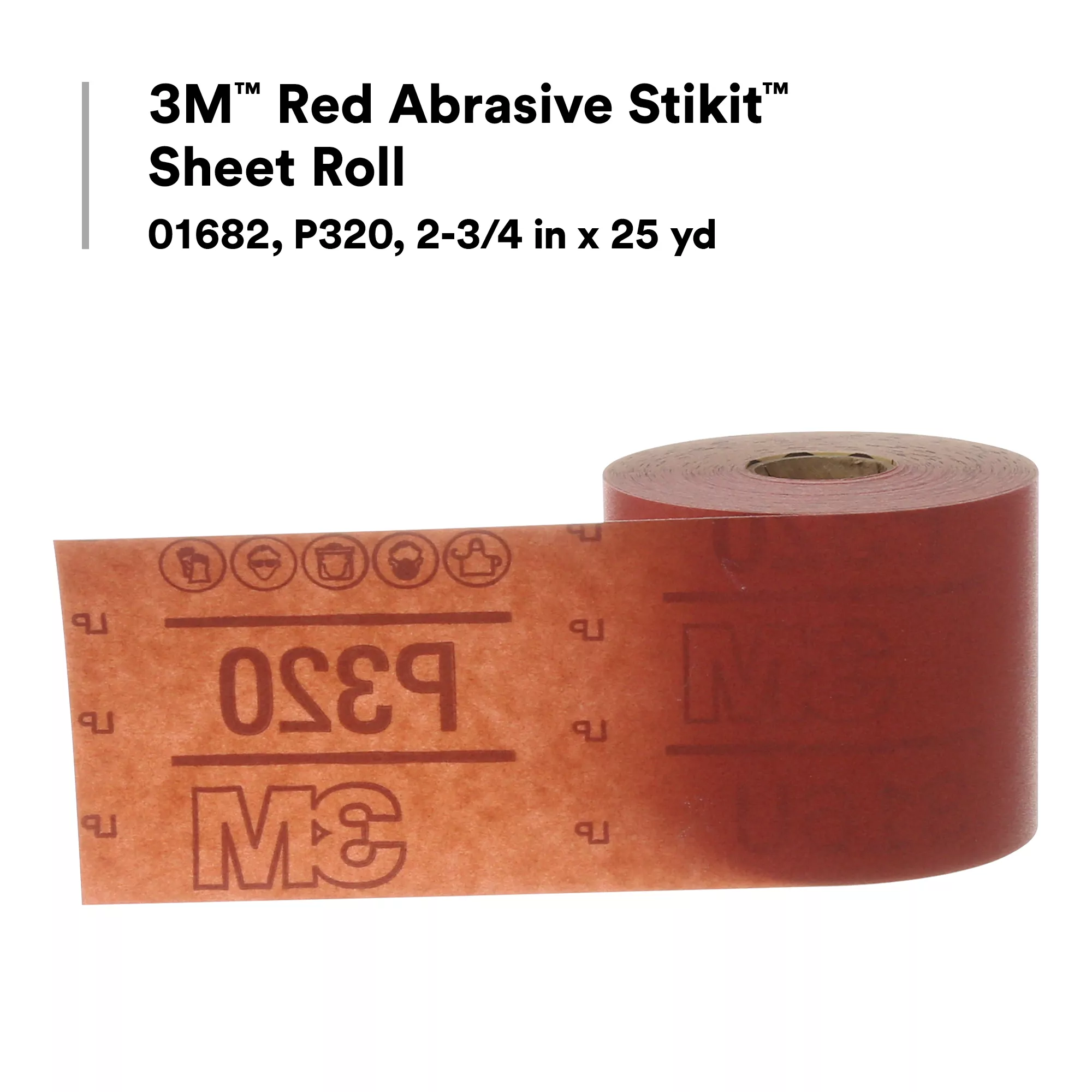 SKU 7000119925 | 3M™ Red Abrasive Stikit™ Sheet Roll