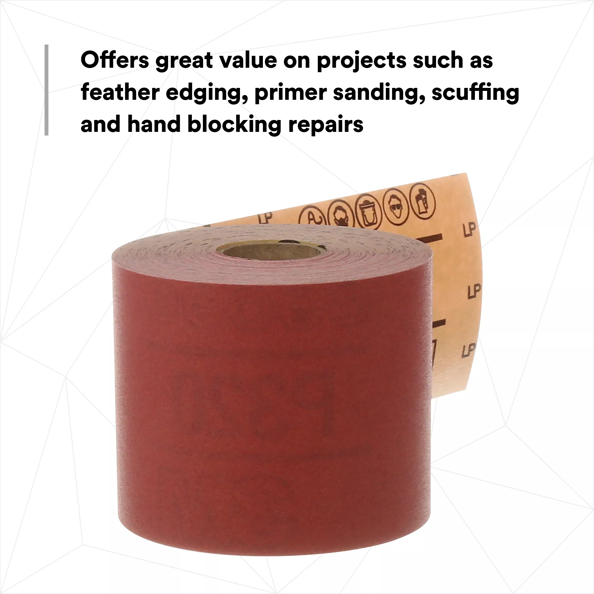 SKU 7000119928 | 3M™ Red Abrasive Stikit™ Sheet Roll